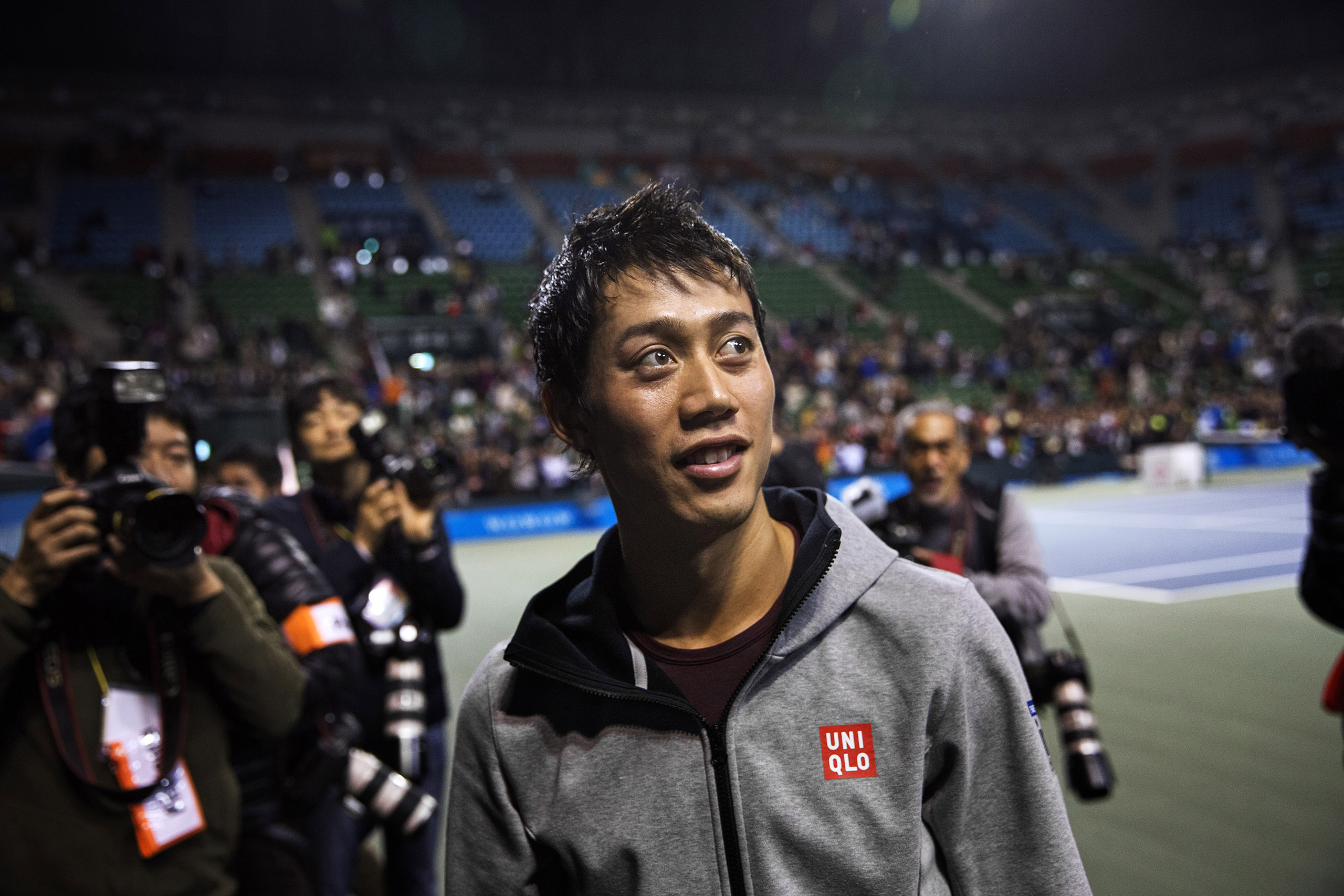 Nishikori, who reached the final of the U.S. Open in 2014, is now the No. 5–ranked tennis player in the world (Adam Dean—Panos for TIME)