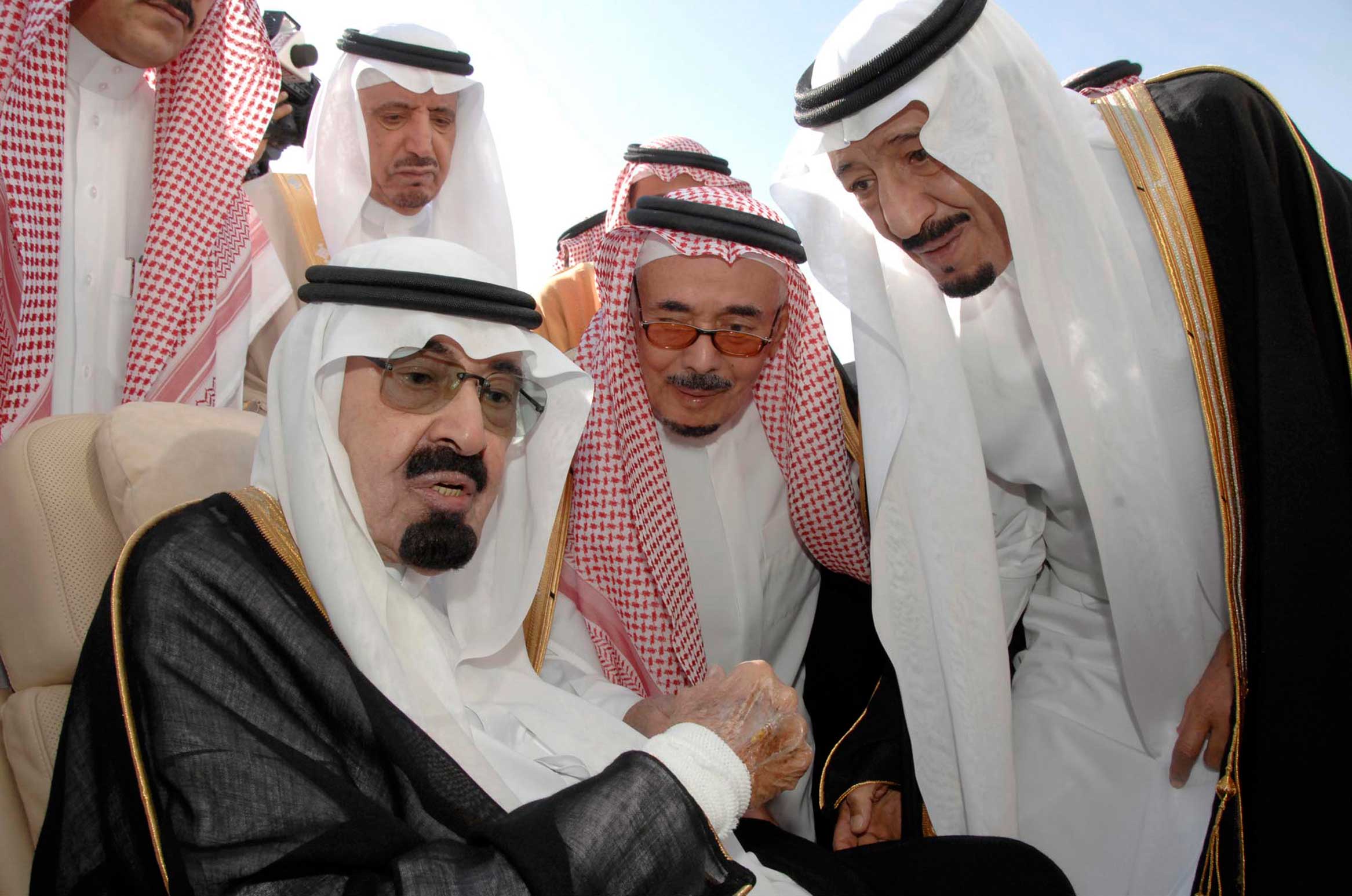 King Abdullah, left, with then-Crown Prince Salman, right, in 2010. (AP)