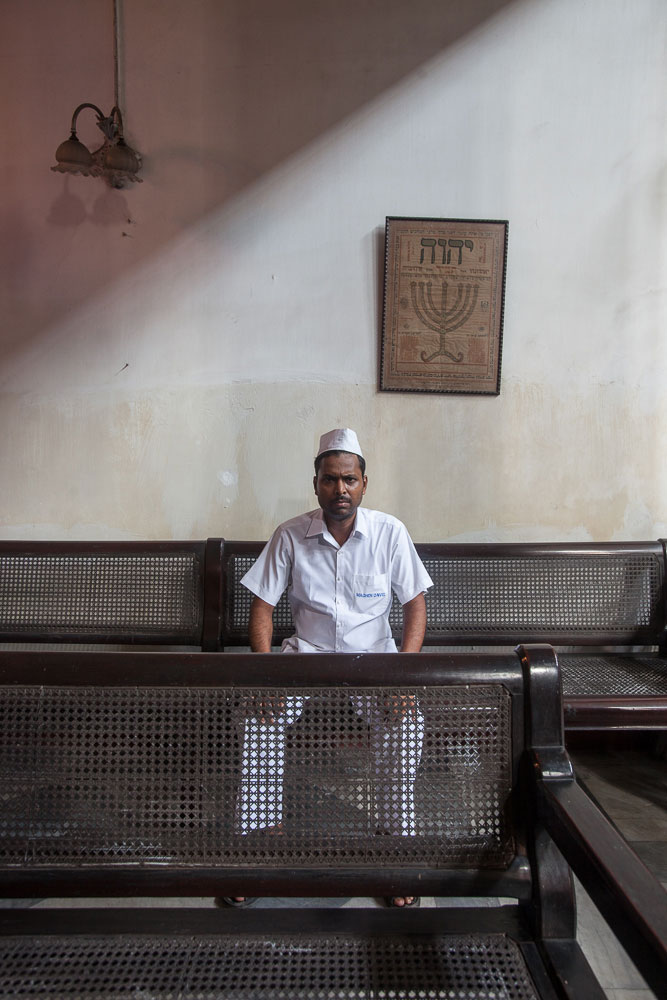 Nrusingha Charan Swain, 35. His father worked at the synagogue for 48 years until his passing.
