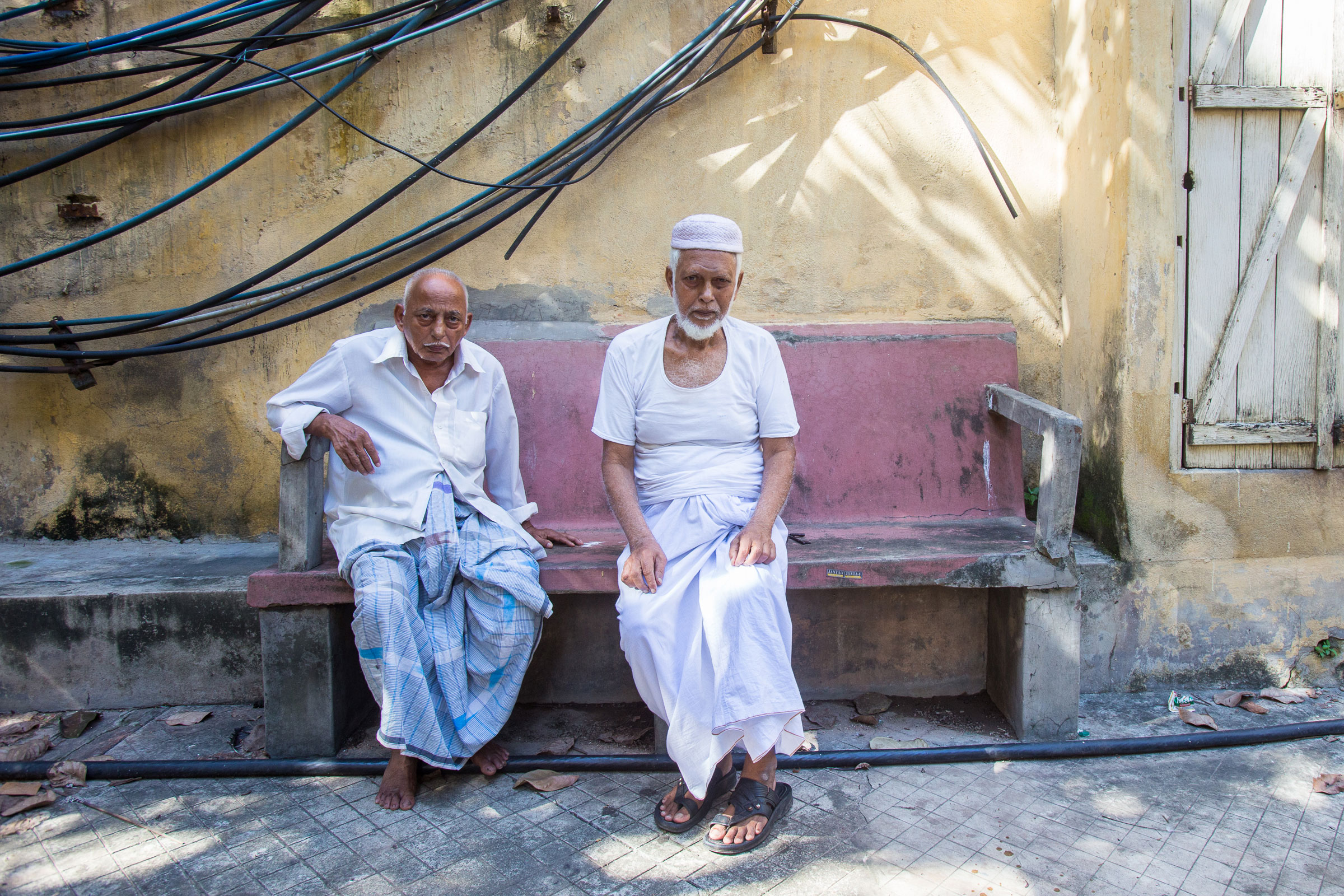 (Left to Right) Khalil Khan and Sheikh Nassir, two of the Muslim caretakers at the Beth El Synagogue.