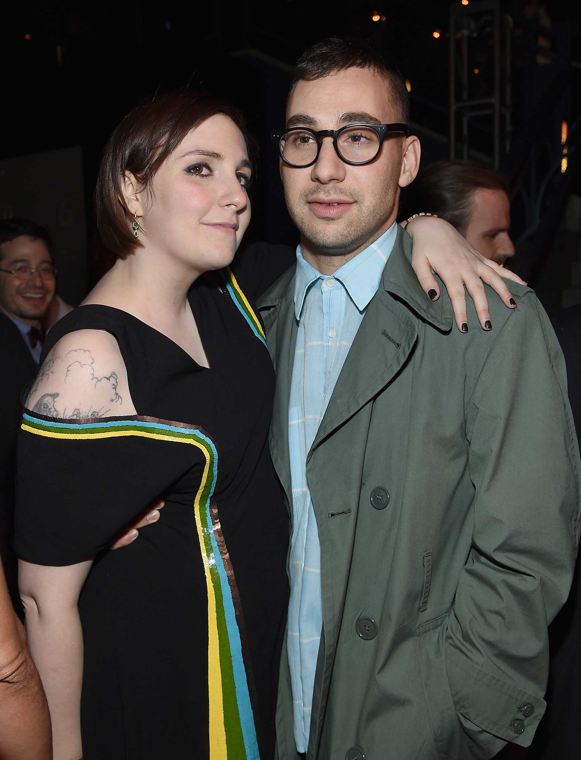 Lena Dunham and Jack Antonoff  attend the "Girls" season four series premiere after party at The Museum of Natural History in New York City on Jan. 5, 2015. (Jamie McCarthy—Getty Images)