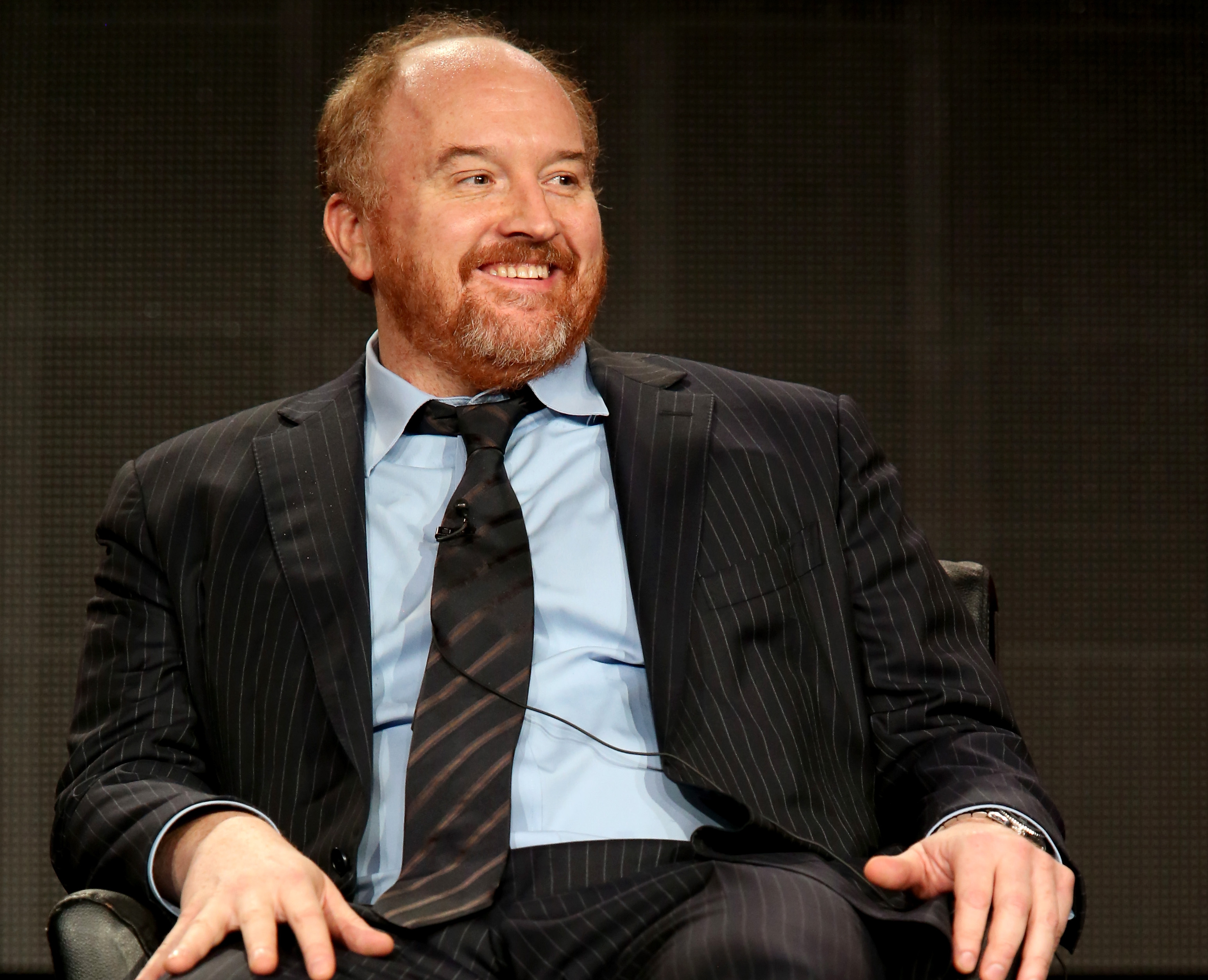 Actor Louis C.K. speaks during the 'Louie' panel discussion of the Television Critics Association press tour on Jan. 18, 2015 in Pasadena, California.