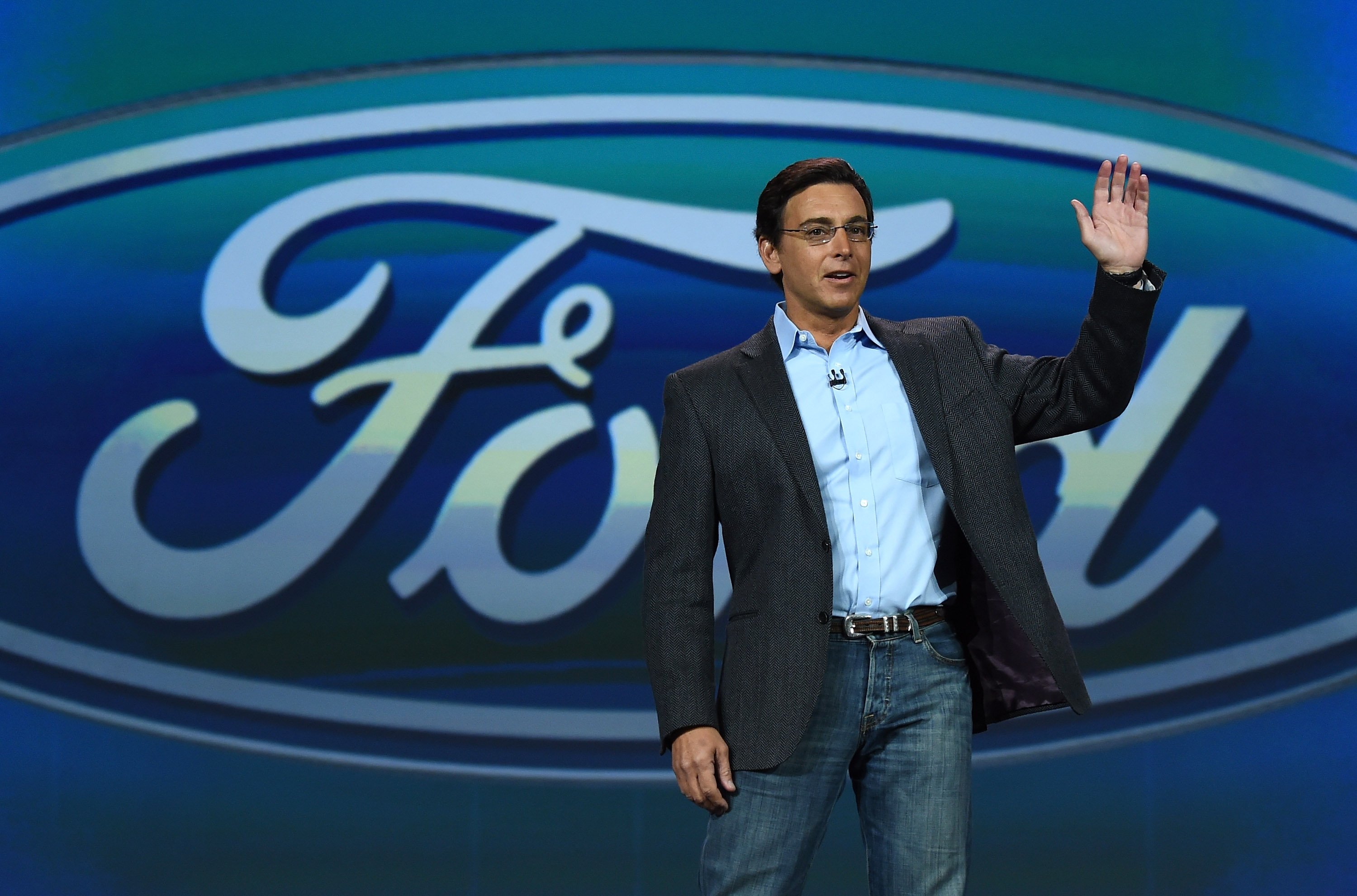 President and CEO of Ford Motor Co. Mark Fields delivers a keynote address at the 2015 International CES at The Venetian Las Vegas on Jan. 6, 2015 in Las Vegas, (Ethan Miller—Getty Images)