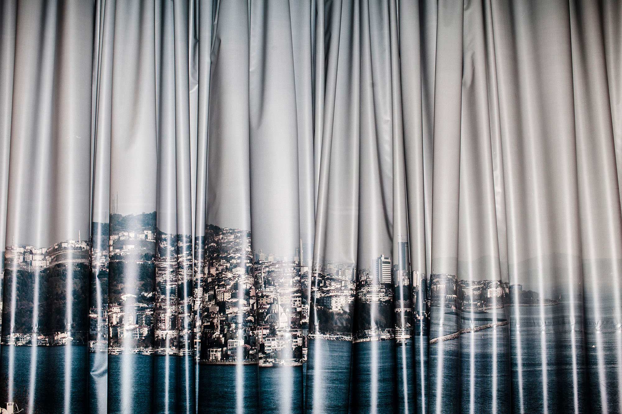 A curtain illustration of Istanbul at a film lot used for filming soap operas in the city centre. From the long term project 'City of Dreams’. (Guy Martin / Panos)
