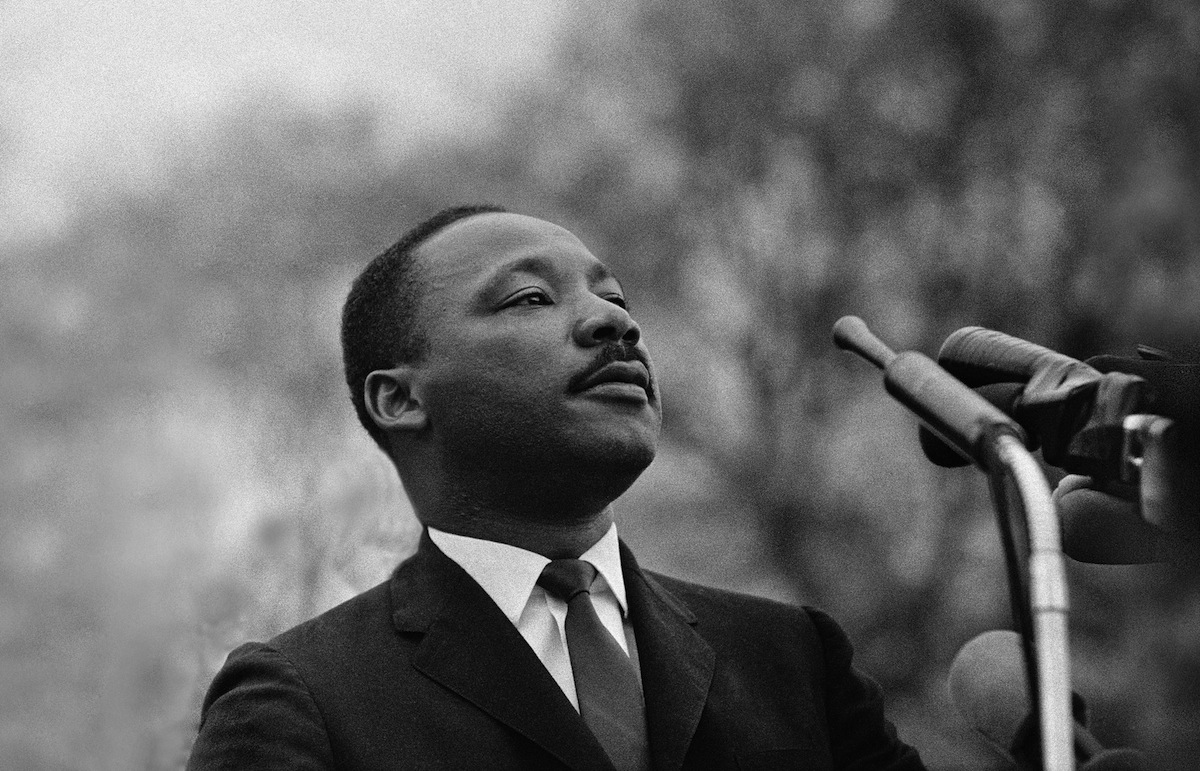 Dr. Martin Luther King, Jr. speaking before crowd of 25,000 on March 25, 1965 in Montgomery, Ala. (Stephen F. Somerstein—Getty Images)