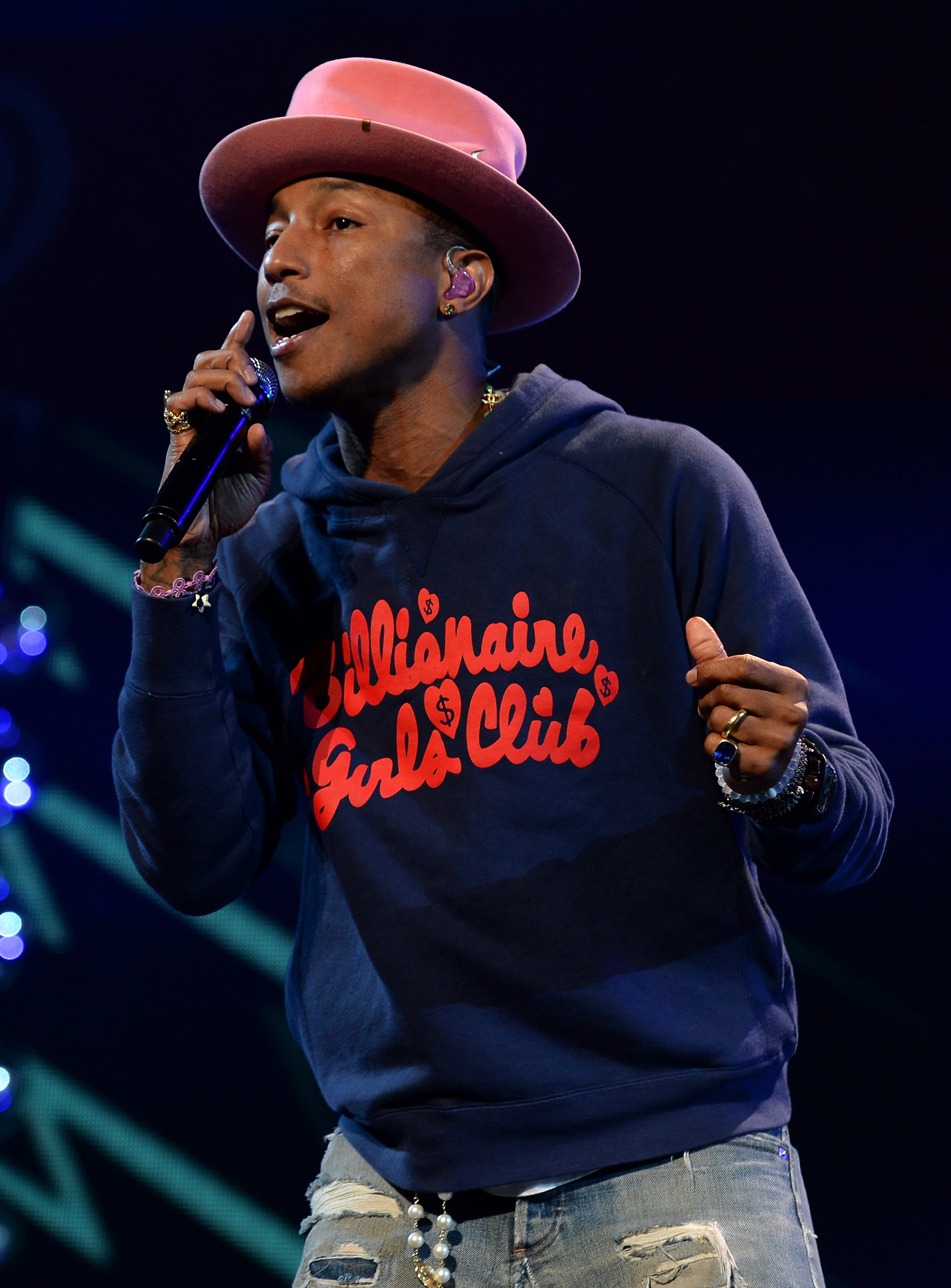 Pharrell Williams performs onstage during Y100's Jingle Ball 2014  on December 21, 2014 in Miami, FL. (Larry Marano—2014 Getty Images)
