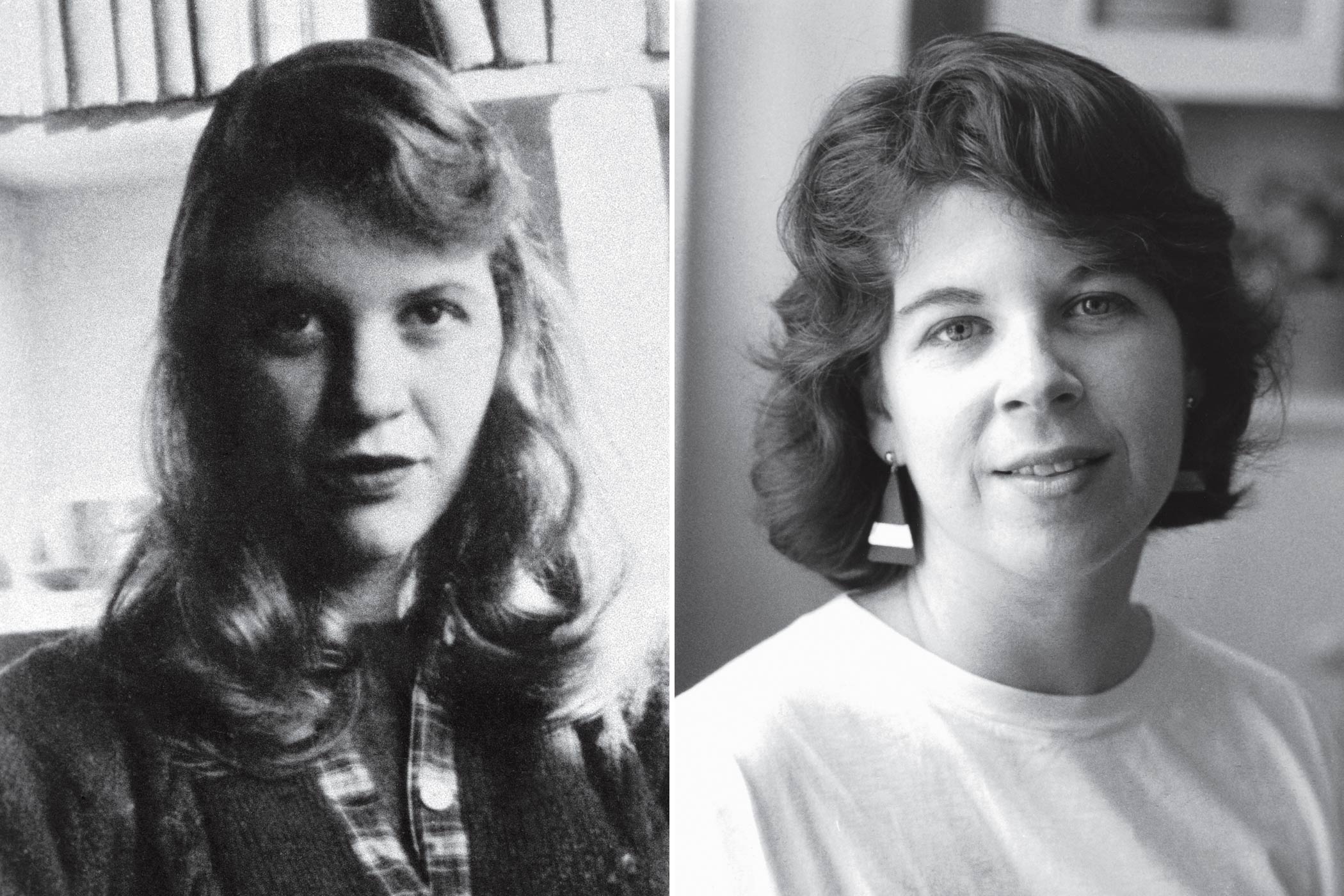 Plath (left, circa 1957) and Wolitzer (pictured during her college years) both studied at Smith College. Both have written about women’s struggles to define themselves. (Bettmann/Corbis; Meg Wolitzer)