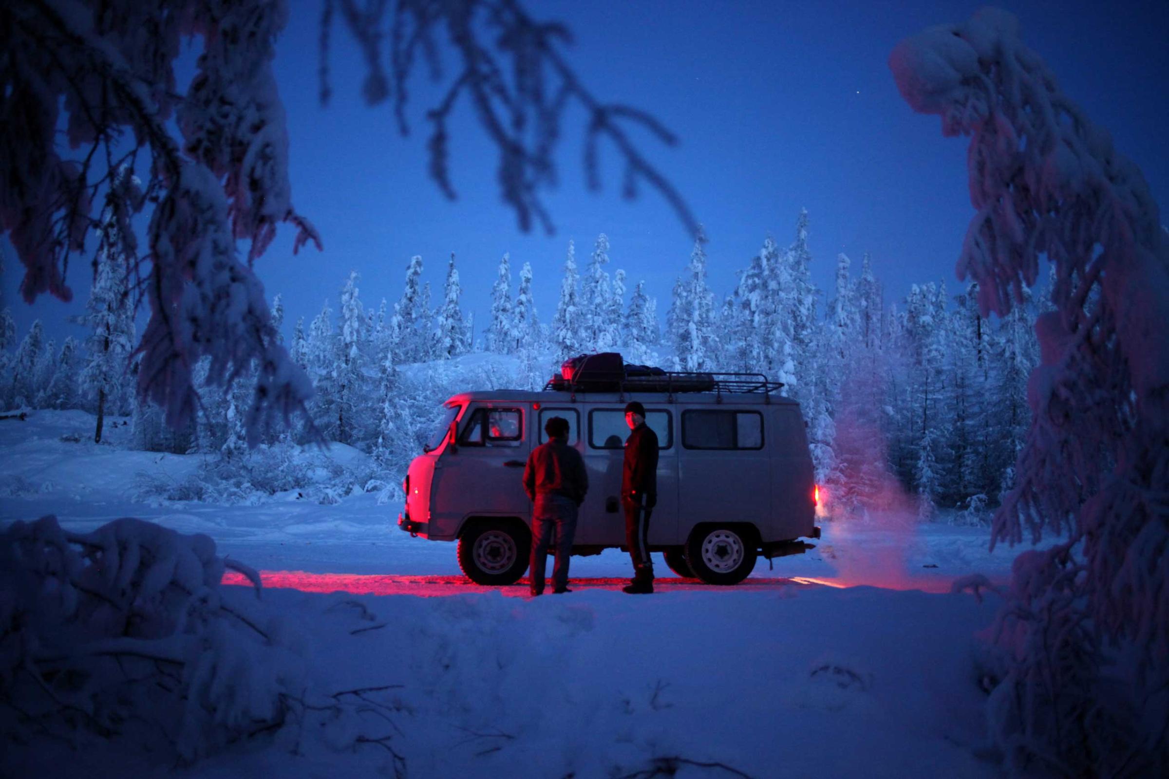 This staunch little van would carry us the two days from Yakutsk to Oymyakon. The soviet-era Uazik vans are popular in deep Siberia for their resistance to cold, and industrial-sized heater in the passenger compartment.
