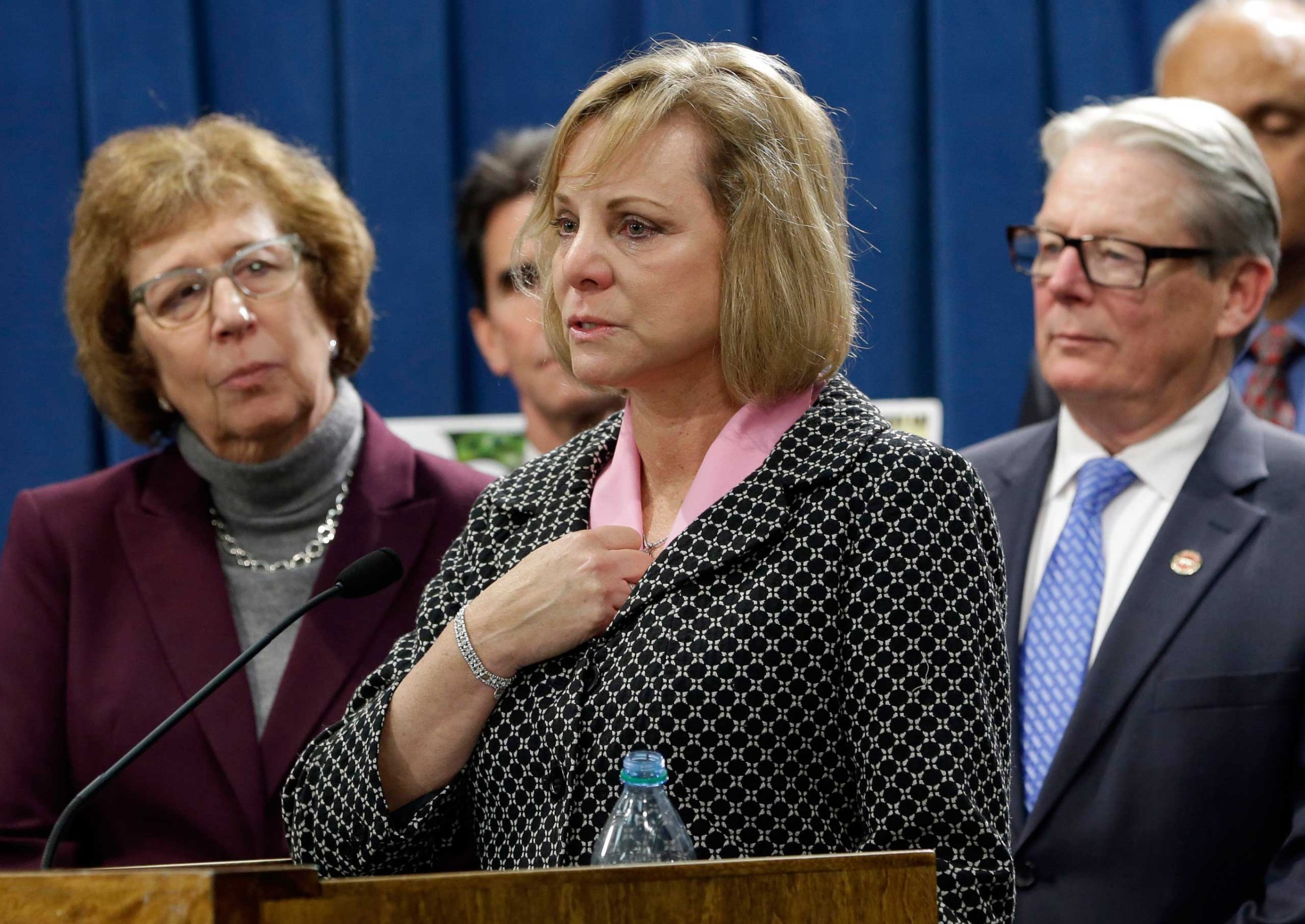 Debbie Ziegler, the mother of Brittany Maynard, speaks in support of proposed legislation allowing doctors to prescribe life-ending medication to terminally ill patients during a news conference at the Capitol, Jan. 21, 2015, in Sacramento, Calif.