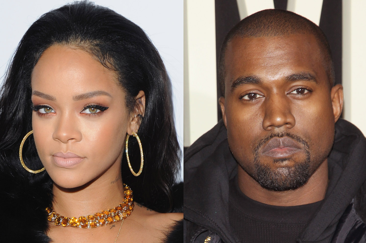Rihanna (L) and Kanye West (R) (Jon Kopaloff—FilmMagic/Getty Images; Jim Spellman—WireImage/Getty Images)