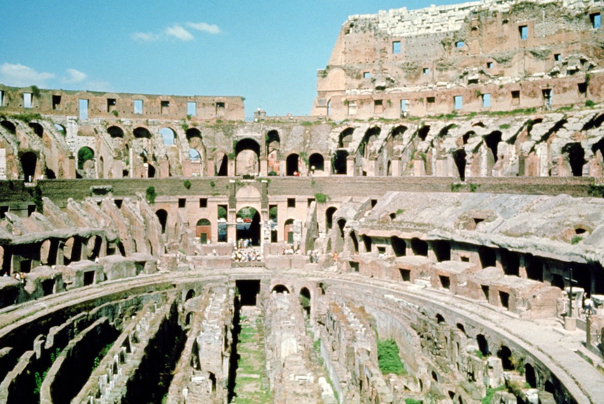 Inside the Colosseum, Rome, Italy.