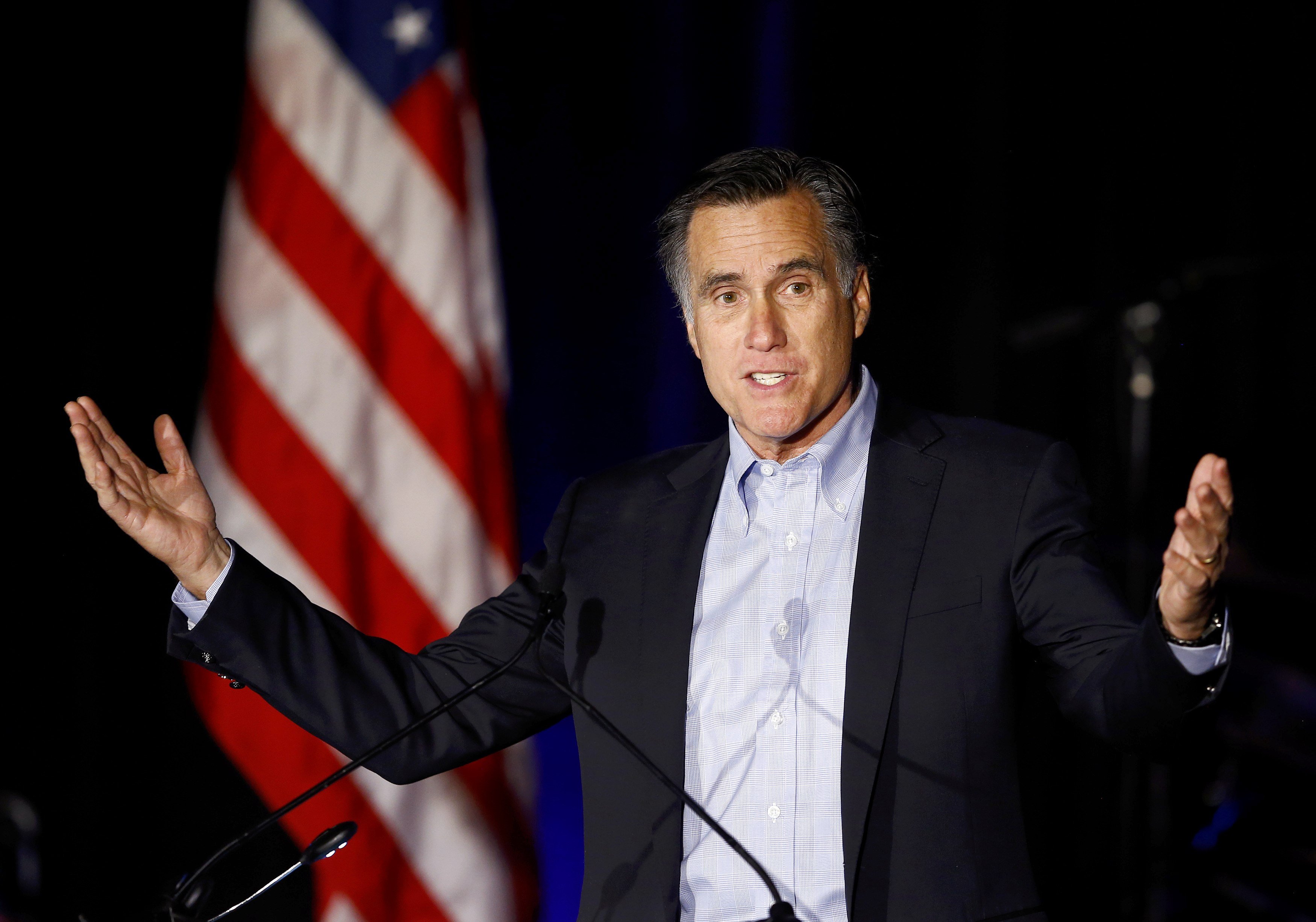 Former presidential candidate Mitt Romney speaks at the Republican National Committee winter meetings in San Diego on Jan. 16, 2015. (Mike Blake—Reuters)