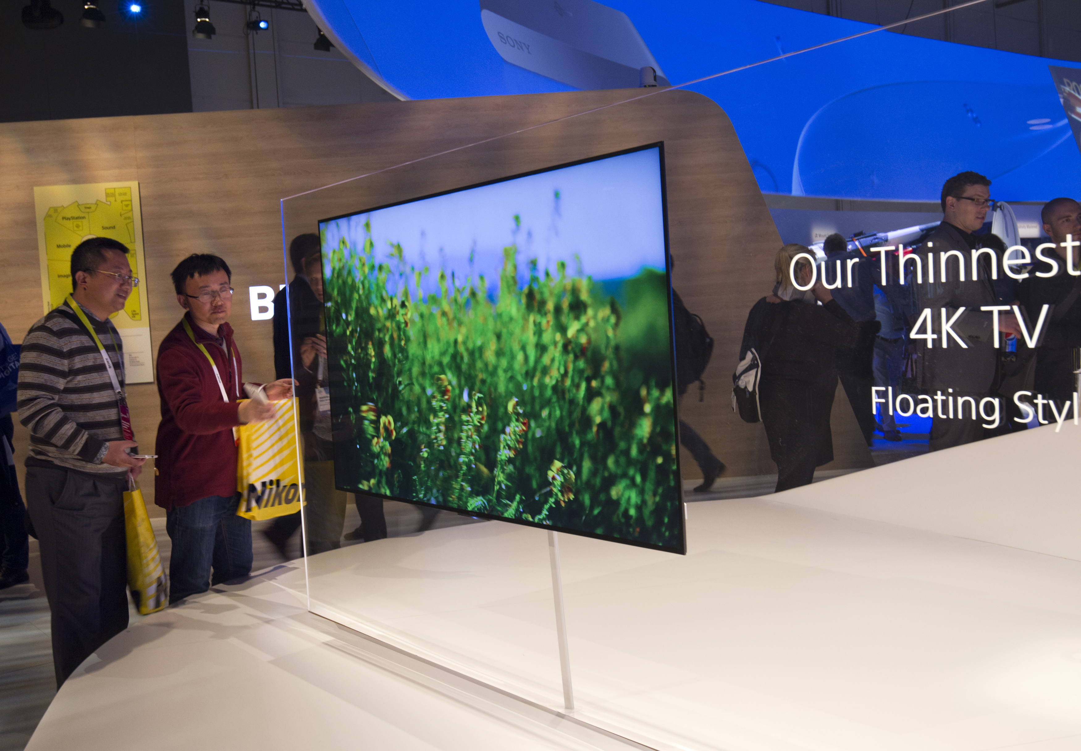 Sony's 4.9mm thick Bravia 4K television is displayed during the 2015 International Consumer Electronics Show in Las Vegas
