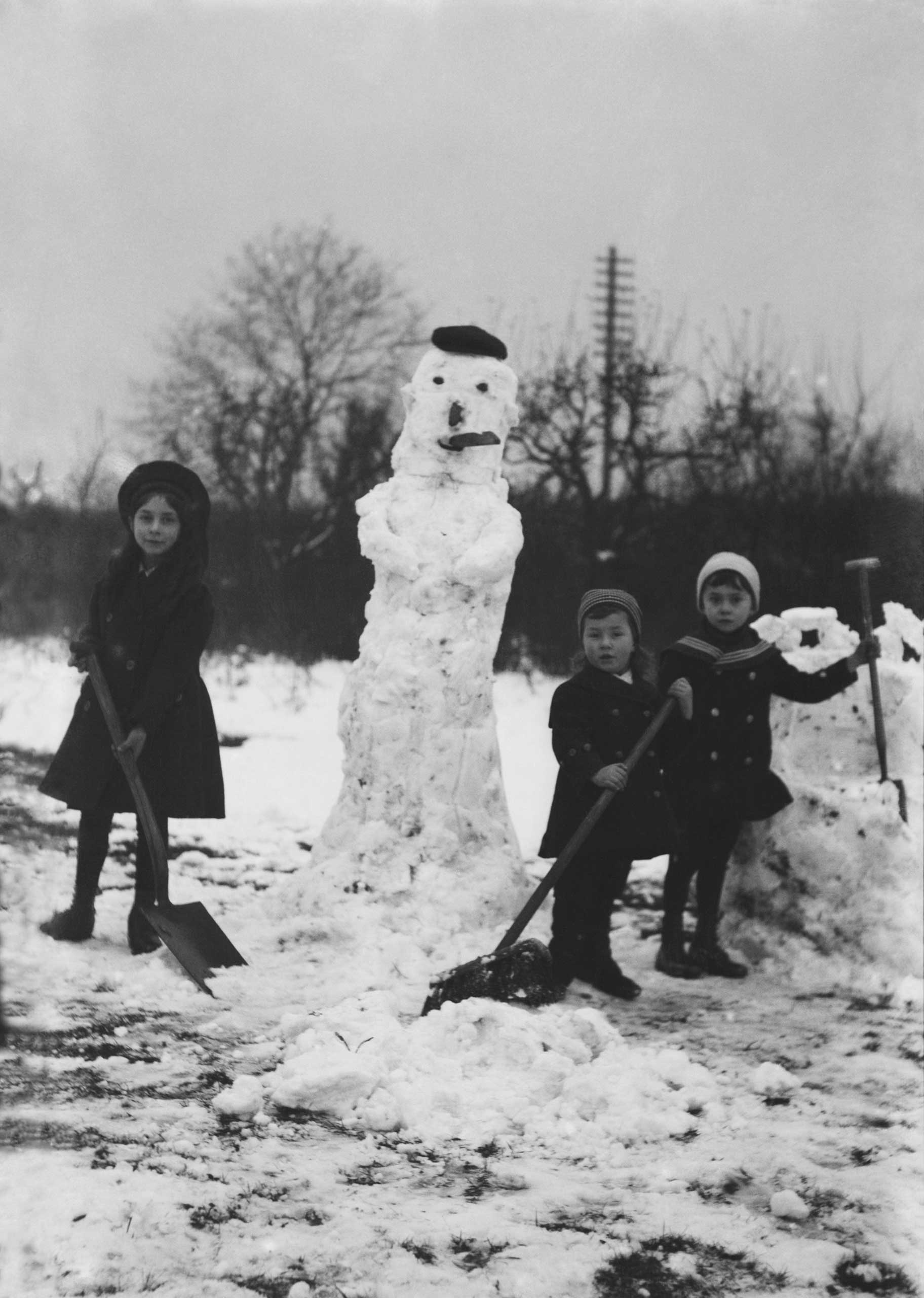 Children Building Snowmen