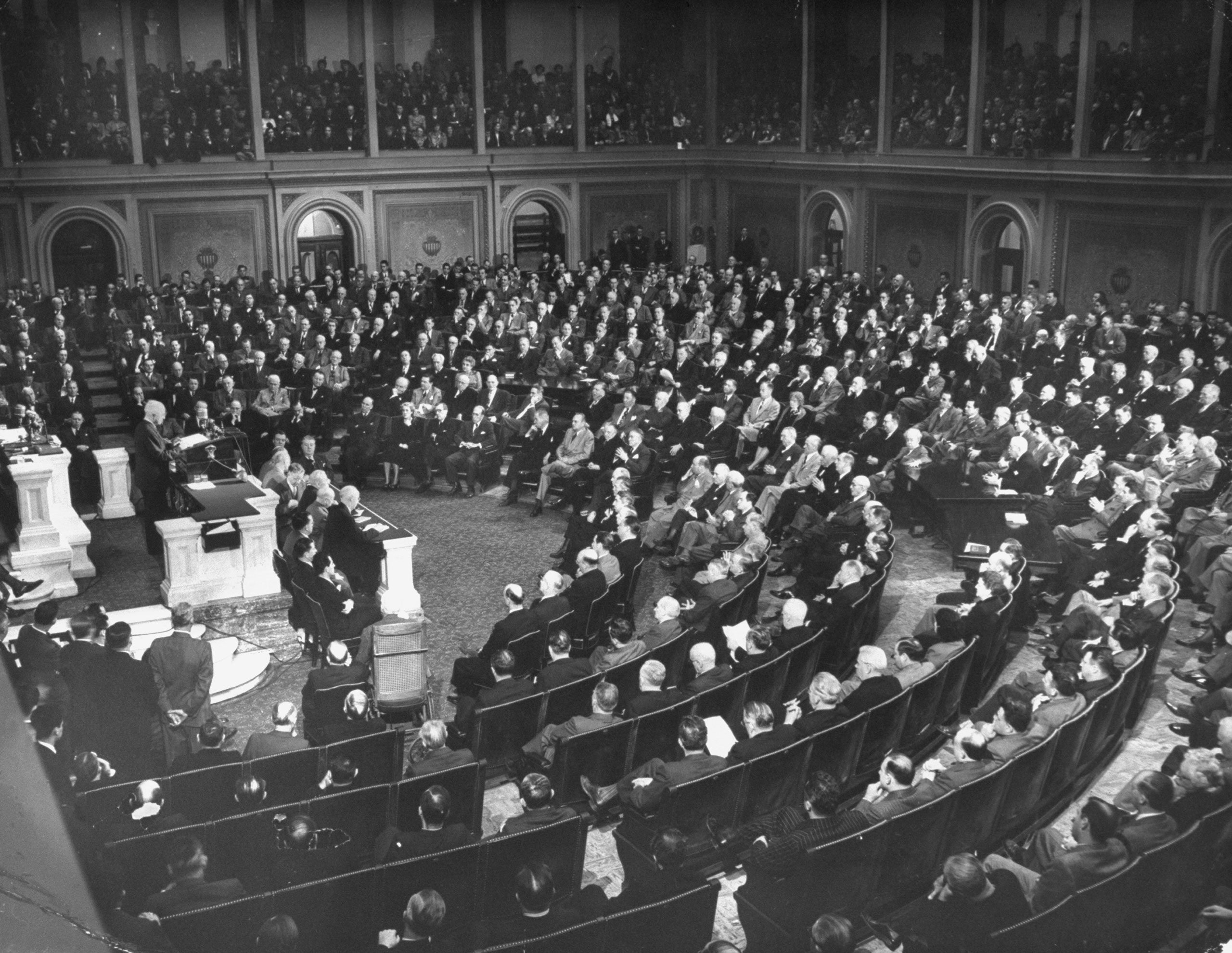 President Harry S. Truman delivering the State of the Union address in 1948. (Frank Scherschel—The LIFE Picture Collection/Getty Images)