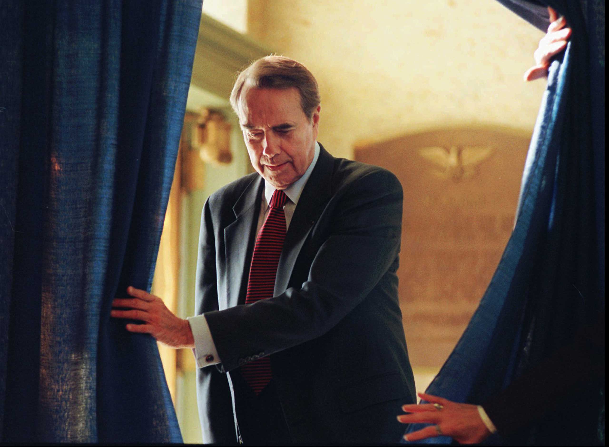 Sen. Bob Dole gave the response to Clinton in 1996. Later that year, he ran against Clinton and lost. (Charlie Neibergall—AP)