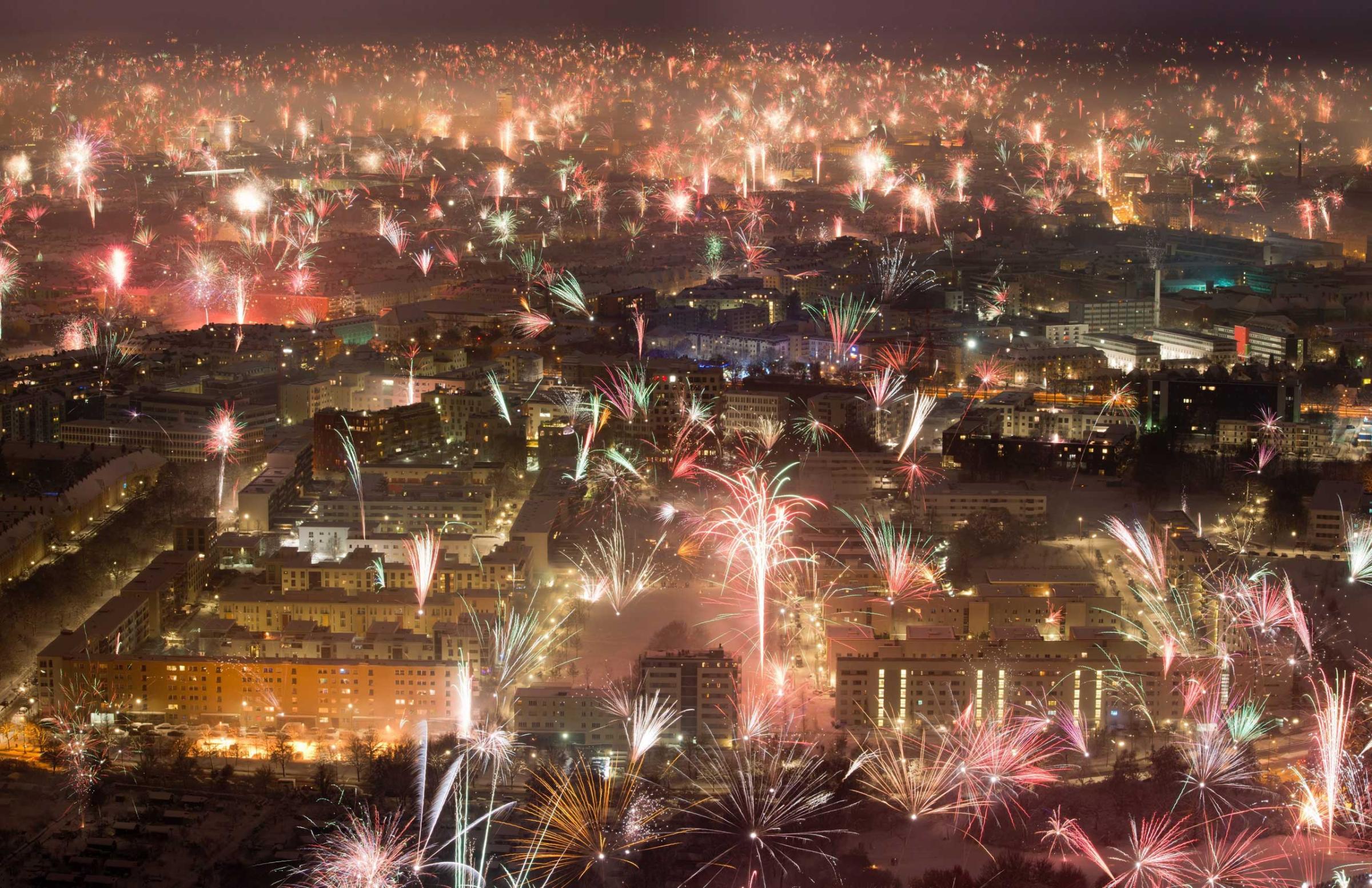 New Year fireworks in Munich