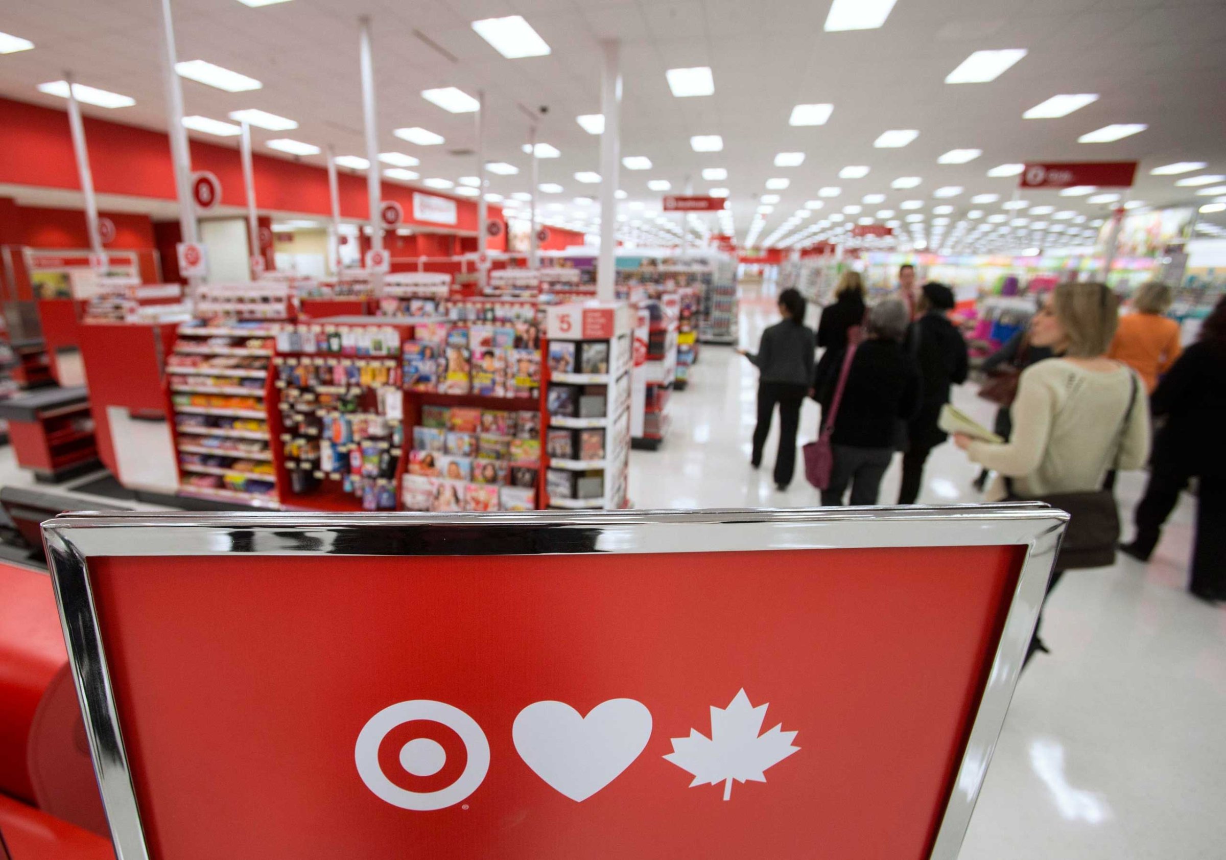 File photo of members of the media touring Target Canada's pilot store in Guelph, Ontario