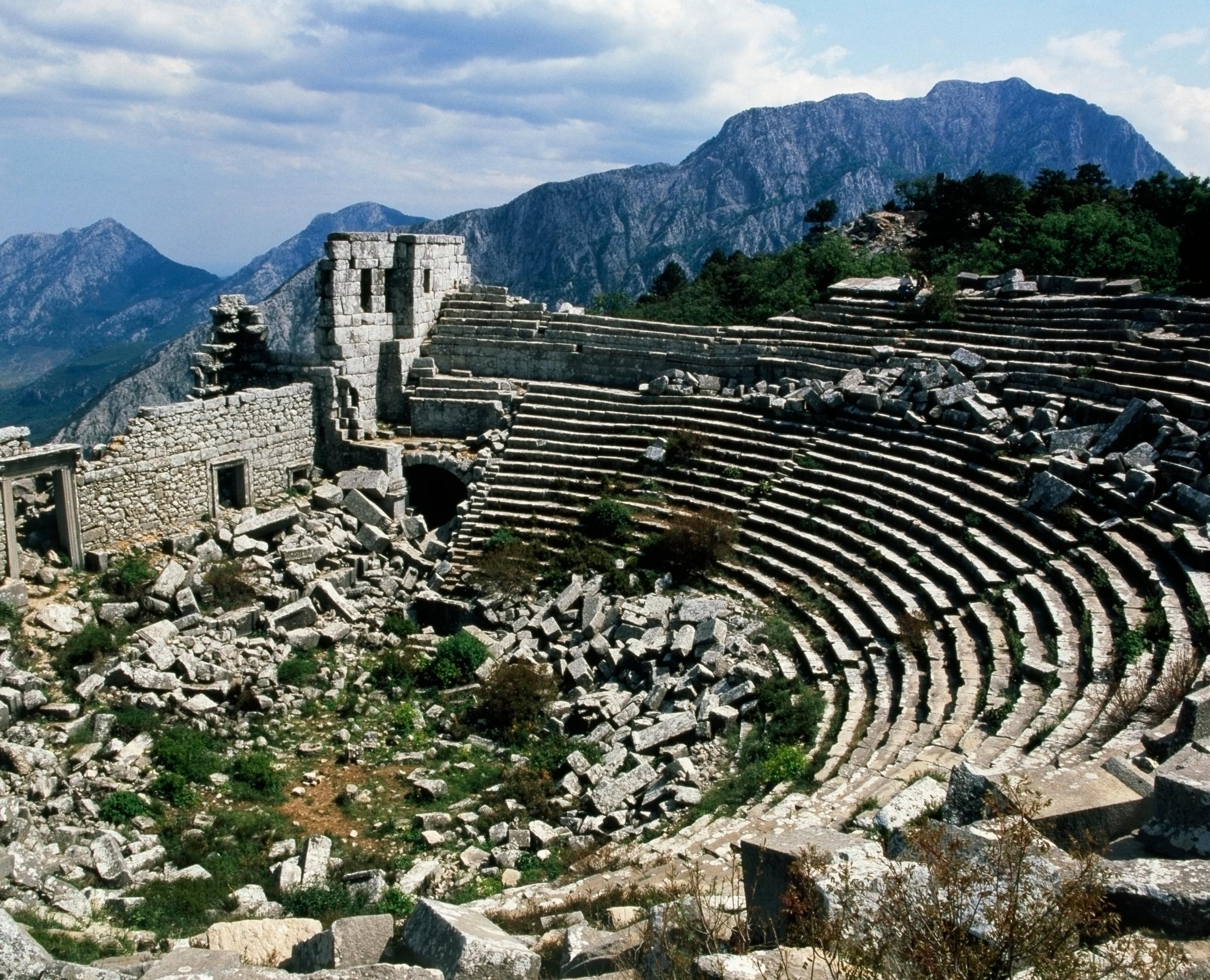 View of the Greek theatre of Termessos in Gullukdagi National Park, Turkey on Jan. 1, 2003.