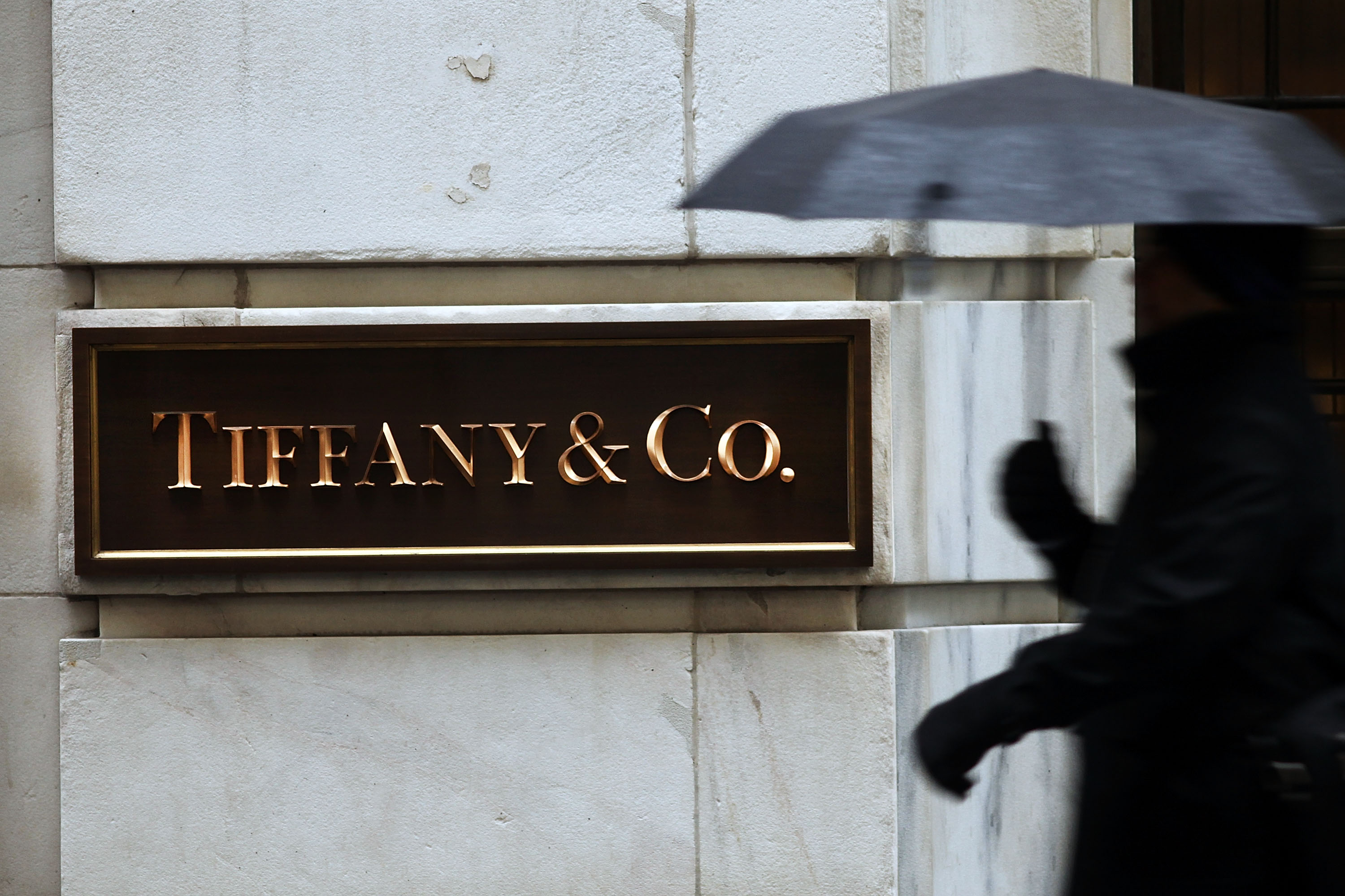A person walks past a Tiffany &amp; Co. store on Jan. 12, 2015 in New York City.