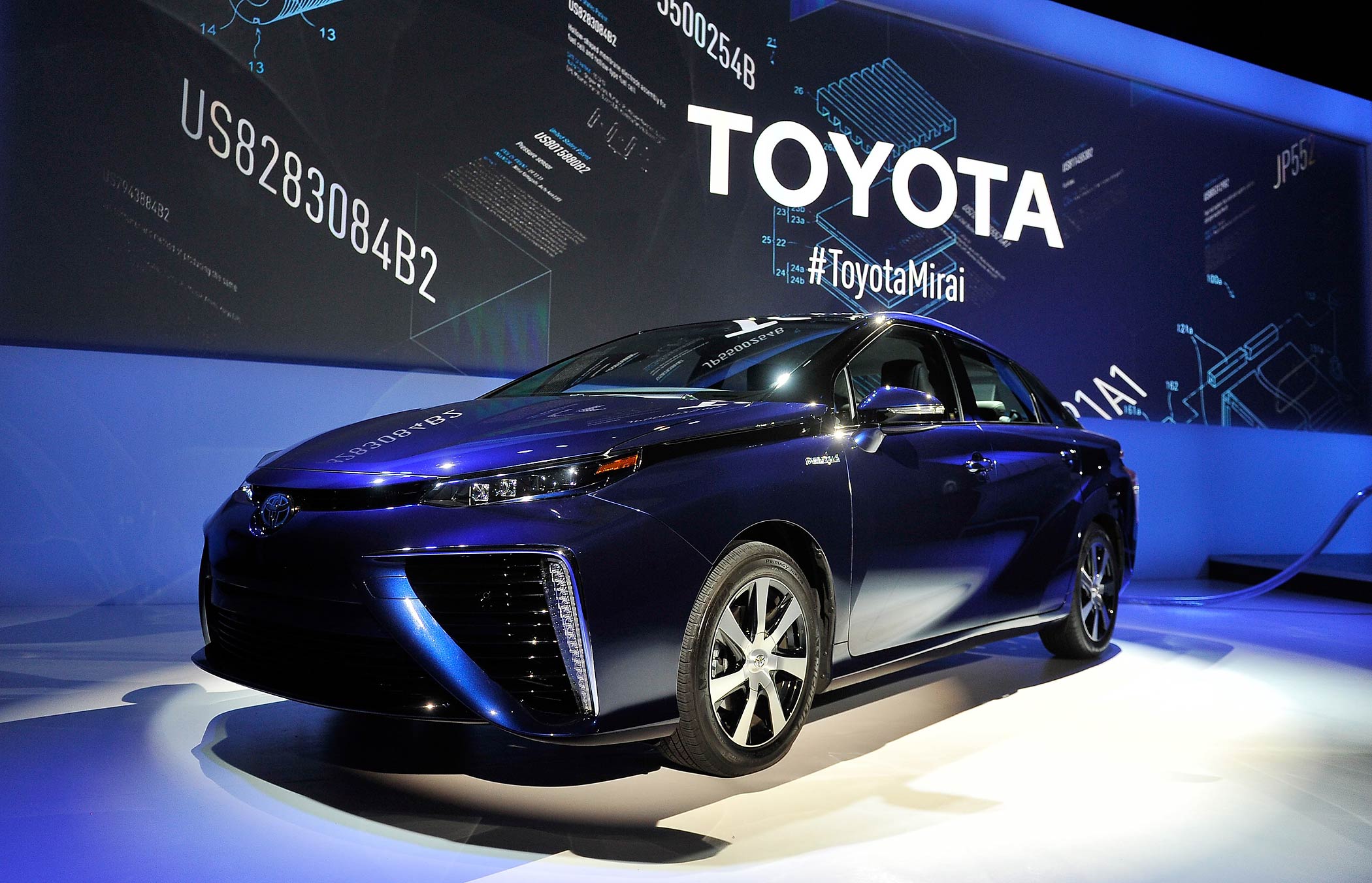 The Toyota Mirai is displayed at the 2015 International CES on January 5, 2015 in Las Vegas, Nevada. (David Becker—Getty Images)