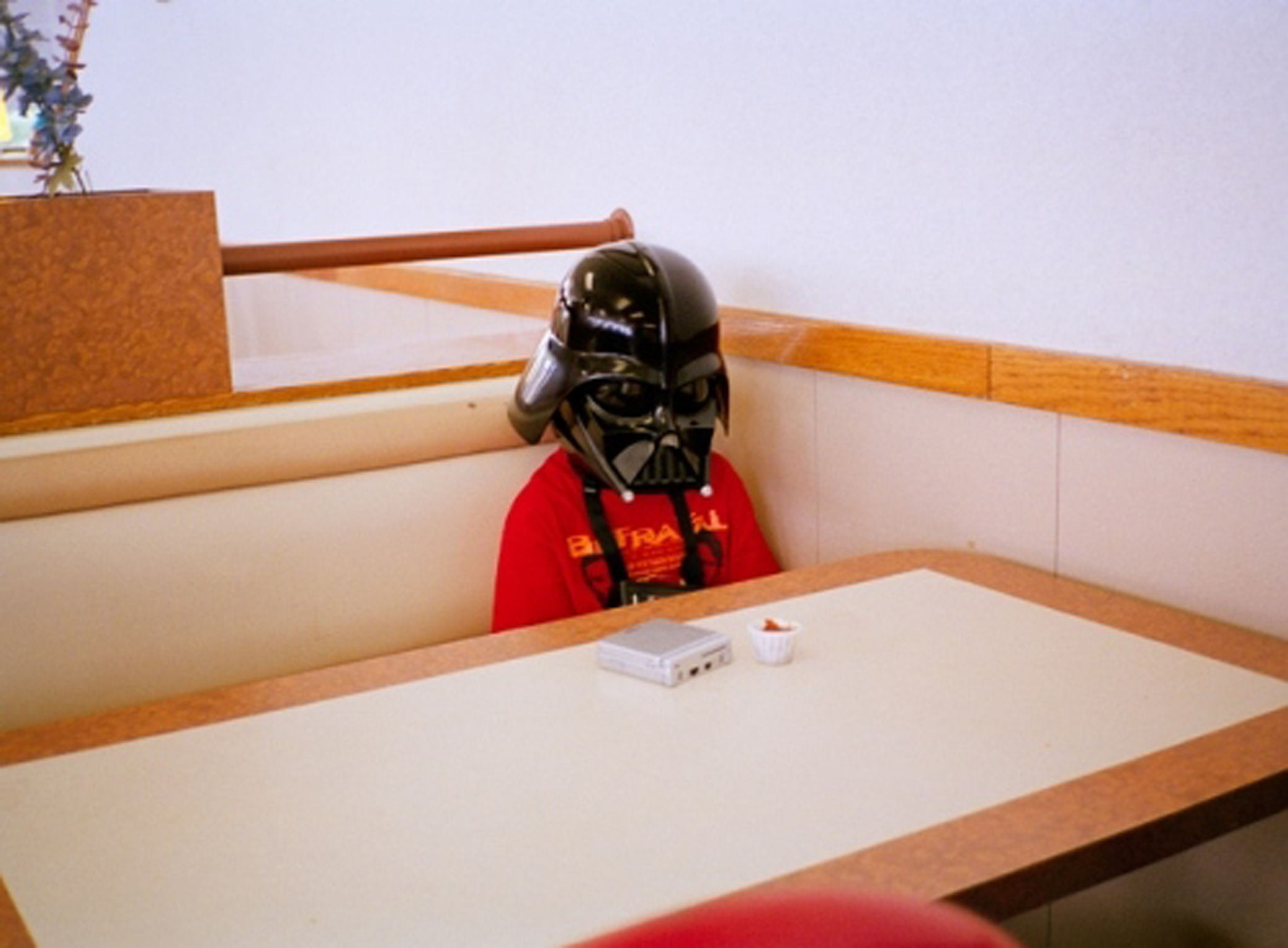 This photo of a kid dressed as Darth Vader inside a Burger King inspired the creative team at Deutsch as they were making "The Force" ad. (Courtesy of Deutsch)