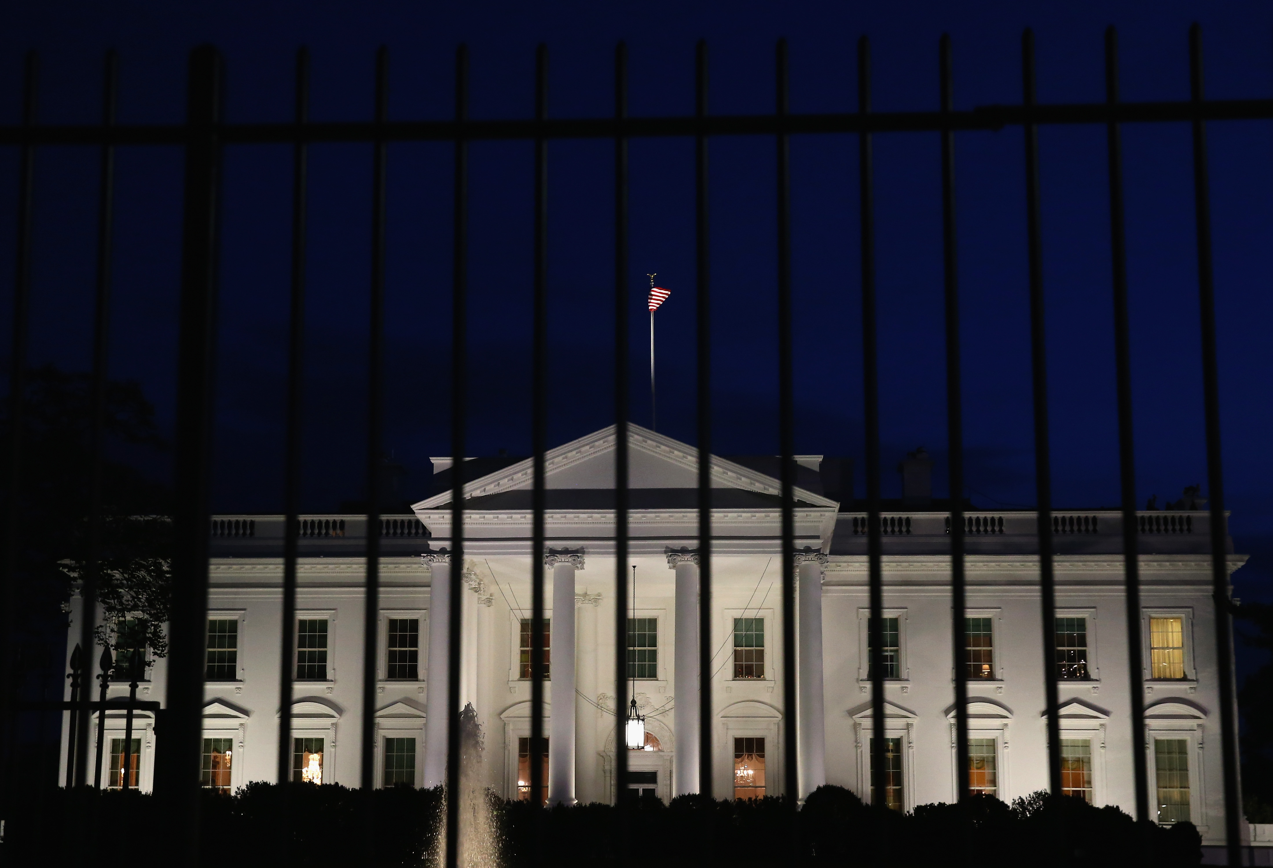 A tall security fence stands in front of the White House on Nov. 4, 2014, in Washington, D.C. (Mark Wilson—Getty Images)