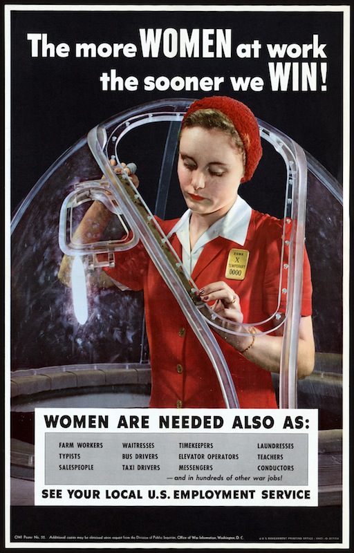 American propaganda poster showing a woman working in an airplane factory, circa 1943 (Galerie Bilderwelt / Getty Images)