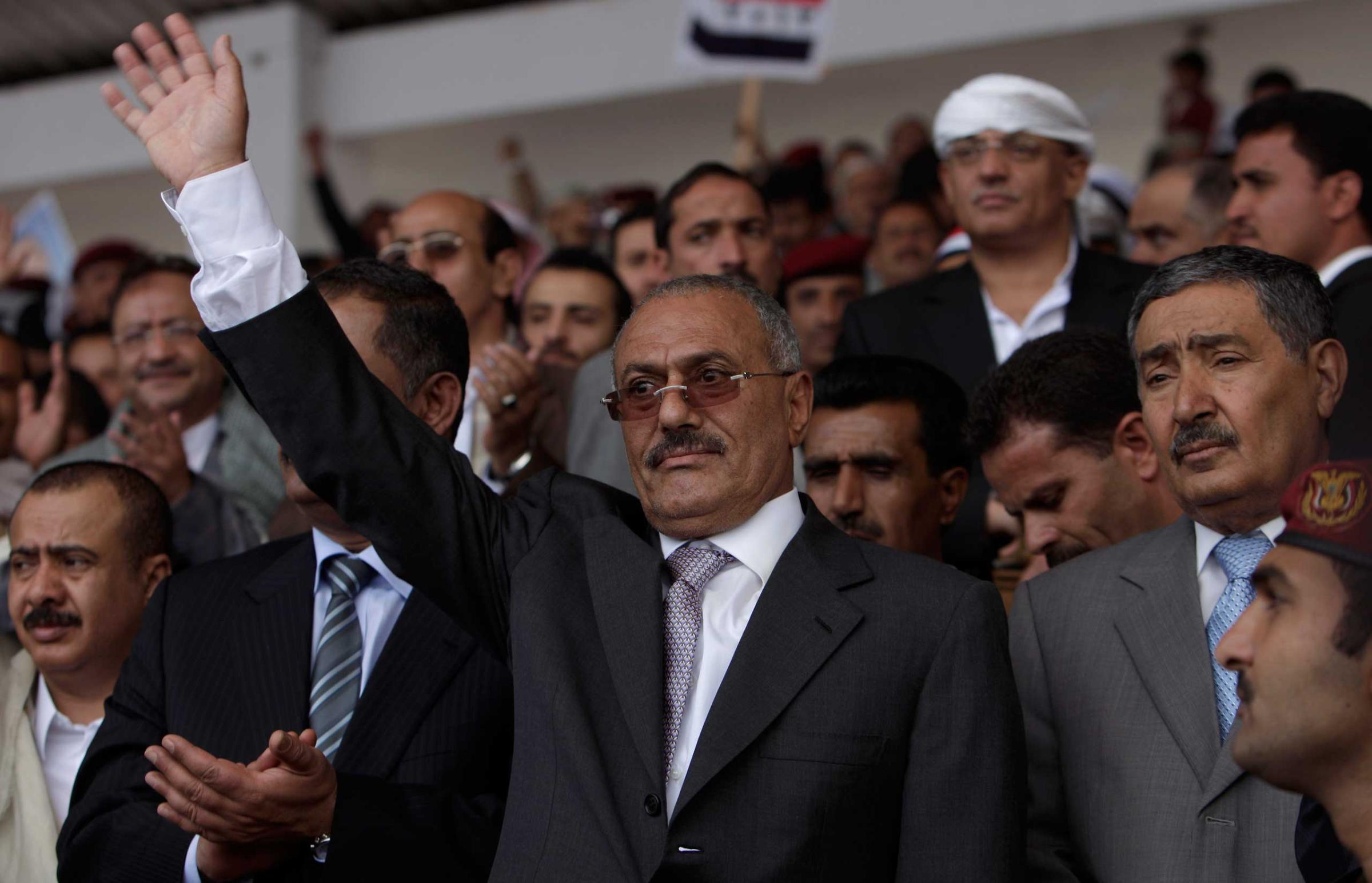 A blast at the presidential compound badly burns President Ali Abdullah Saleh. Saleh travels to Saudi Arabia for treatment, but ultimately returns to his post.