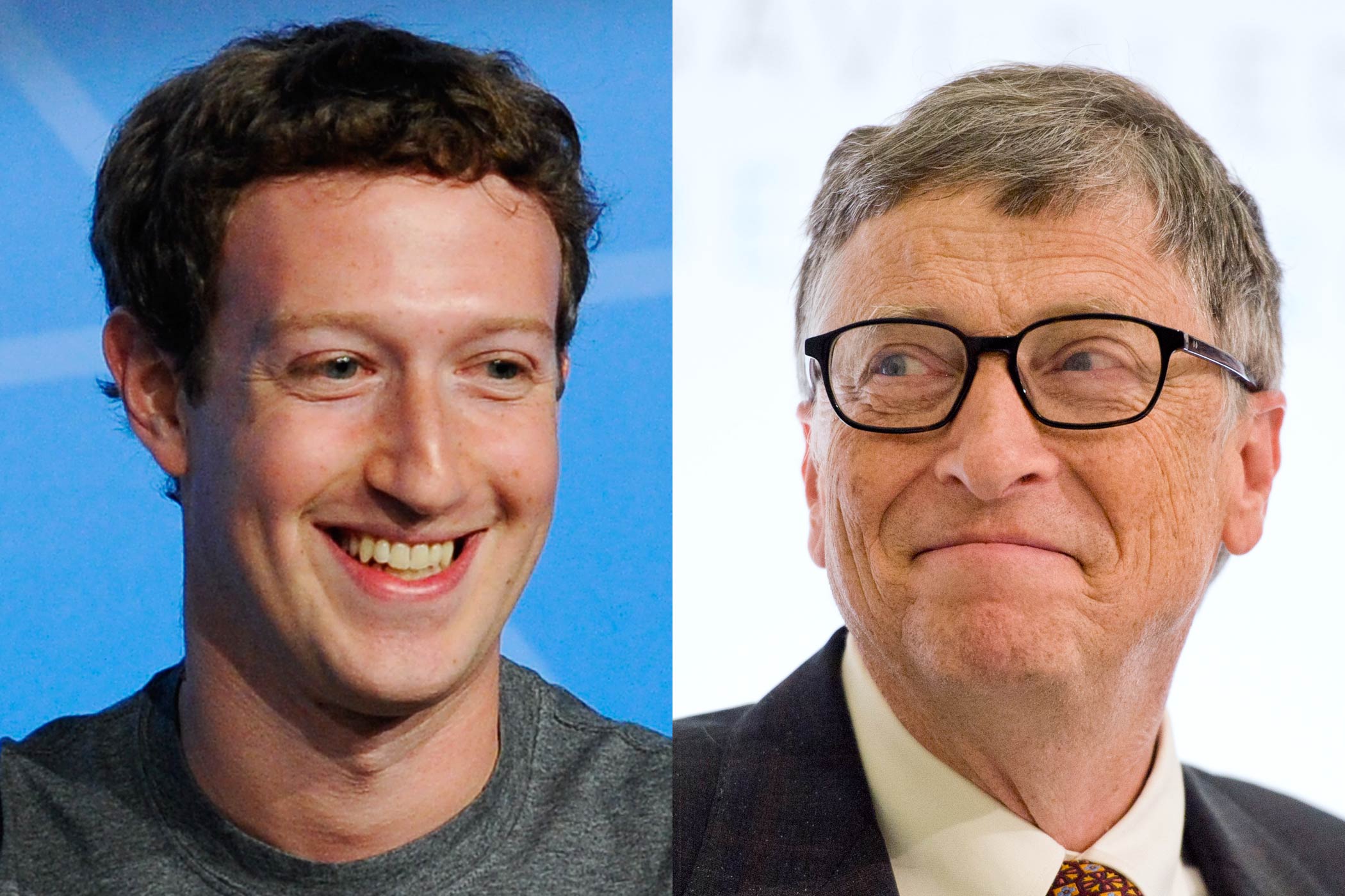 From left: Mark Zuckerberg and Bill Gates (Getty Images (2))