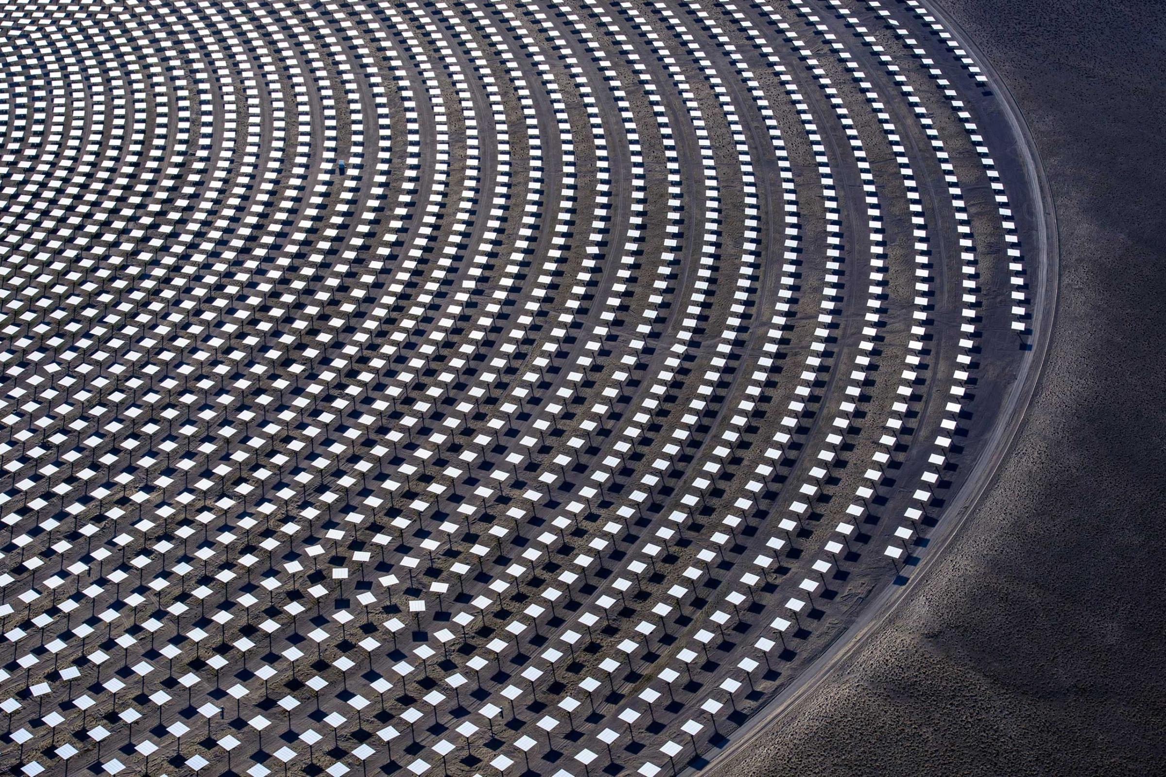 The Crescent Dunes Solar Energy Project, a 110 megawatt solar thermal power project, near Tonopah, Nevada. Jamey Stillings