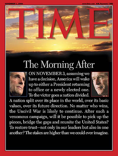 John Kerry and George W. Bush on the Nov. 1, 2004, cover of TIME