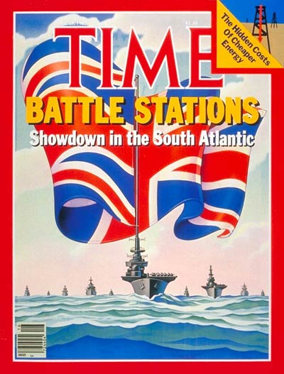 The Apr. 19, 1982, cover of TIME, featuring the war in the Falkland Islands (Cover Credit: TODD SCHORR)