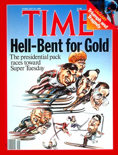George H.W. Bush, pictured among other presidential contenders, on the Feb. 29, 1988, cover of TIME