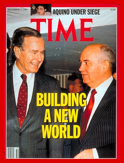 George H.W. Bush and Mikhail Gorbachev on the Dec. 11, 1989, cover of TIME