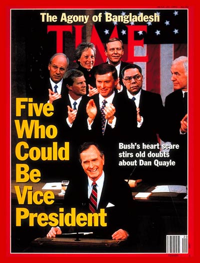 George H.W. Bush, with possible vice-presidential candidates, on the May 20, 1991, cover of TIME