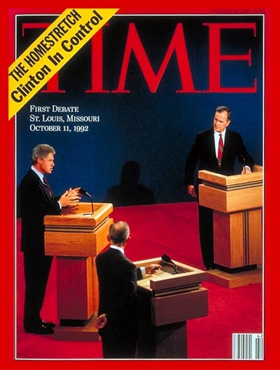 Bill Clinton and George H.W. Bush on the Oct. 19, 1992, cover of TIME