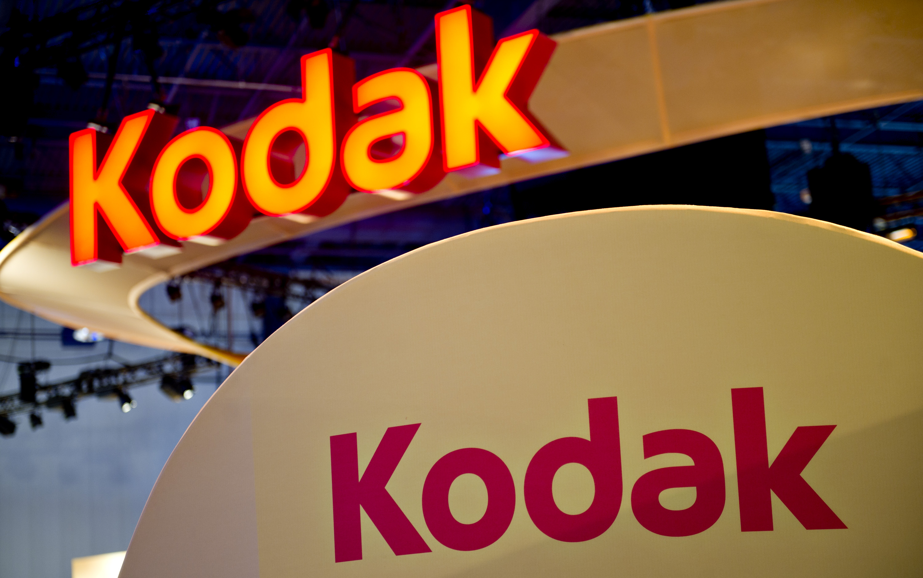 An Eastman Kodak Co. logo hangs above the company's booth at the 2012 International Consumer Electronics Show (CES) in Las Vegas, Nevada, U.S., on Thursday, Jan. 12, 2012. (Bloomberg—Bloomberg via Getty Images)