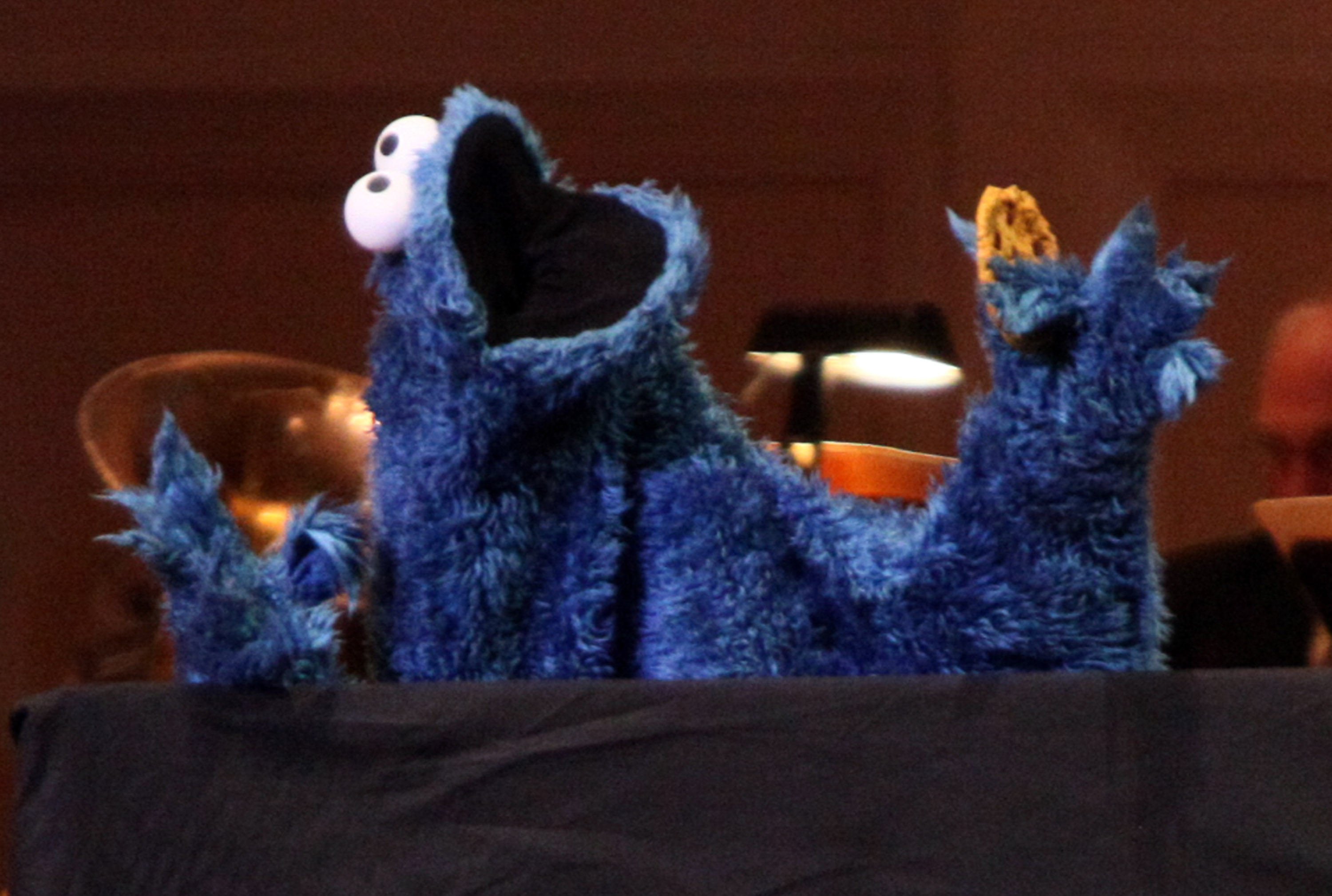 Cookie Monster performs during The New York Pops Present "Jim Henson's Musical World" at Carnegie Hall on April 14, 2012 in New York City. (Paul Zimmerman&mdash;Getty Images)