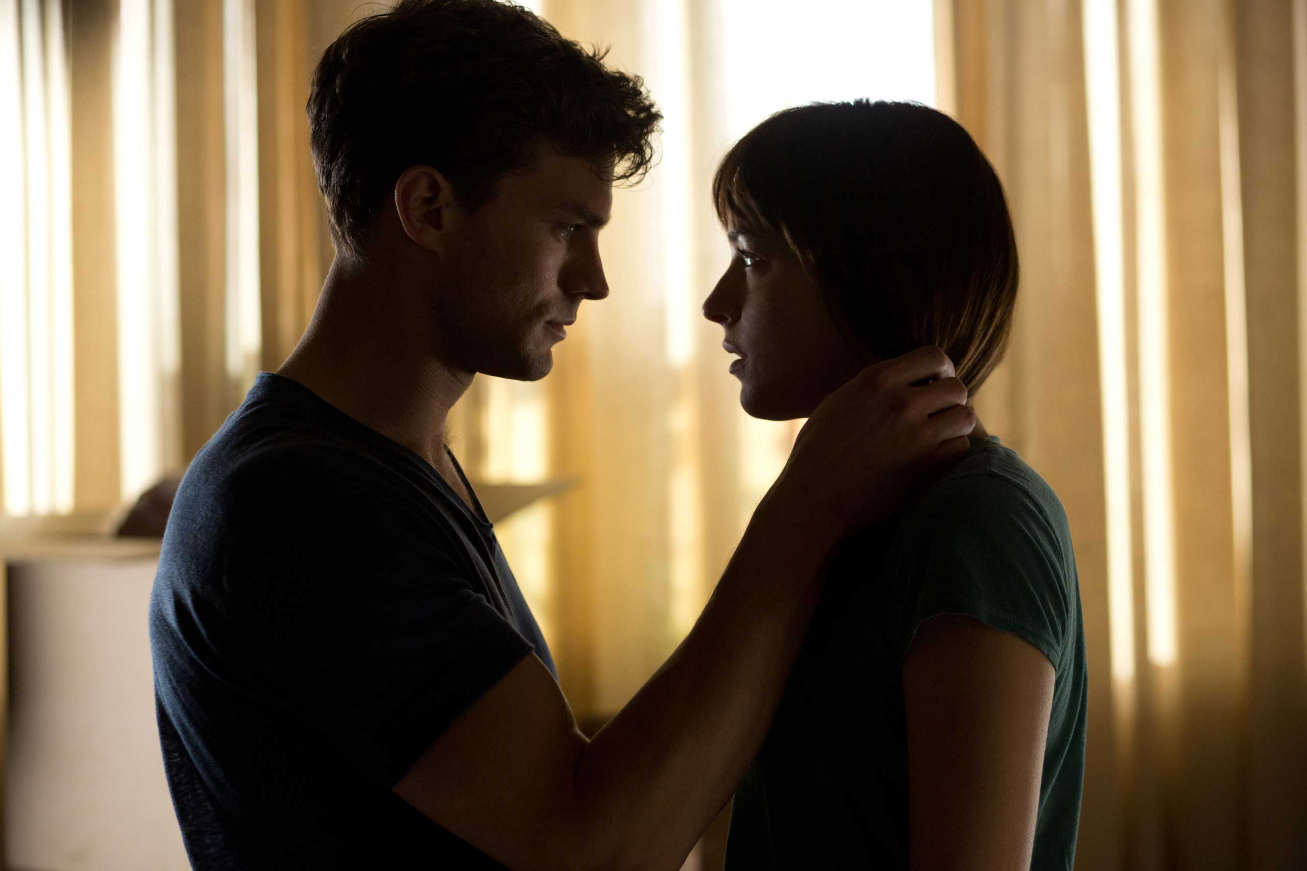 Jamie Dornan and Dakota Johnson in “Fifty Shades of Grey.” (Chuck Zlotnick—Universal)