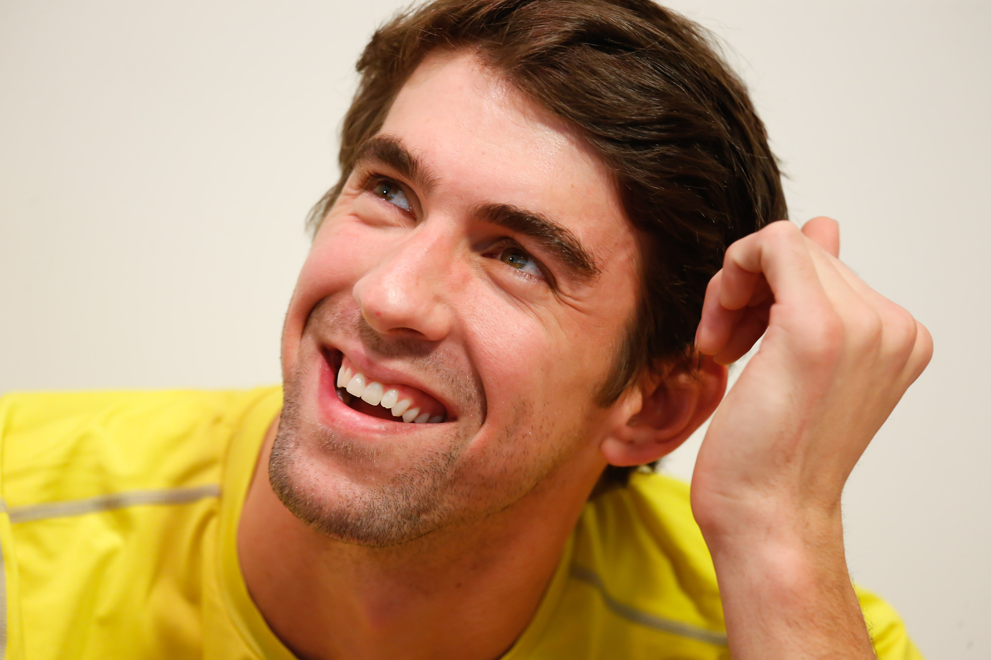 Olympic swimmer Michael Phelps attends a Subway press conference to promote healthy living and lifestyle among childrenon December 04, 2013 in Sao Paulo, Brazil. (Rafael Neddermeyer&mdash;Getty Images)