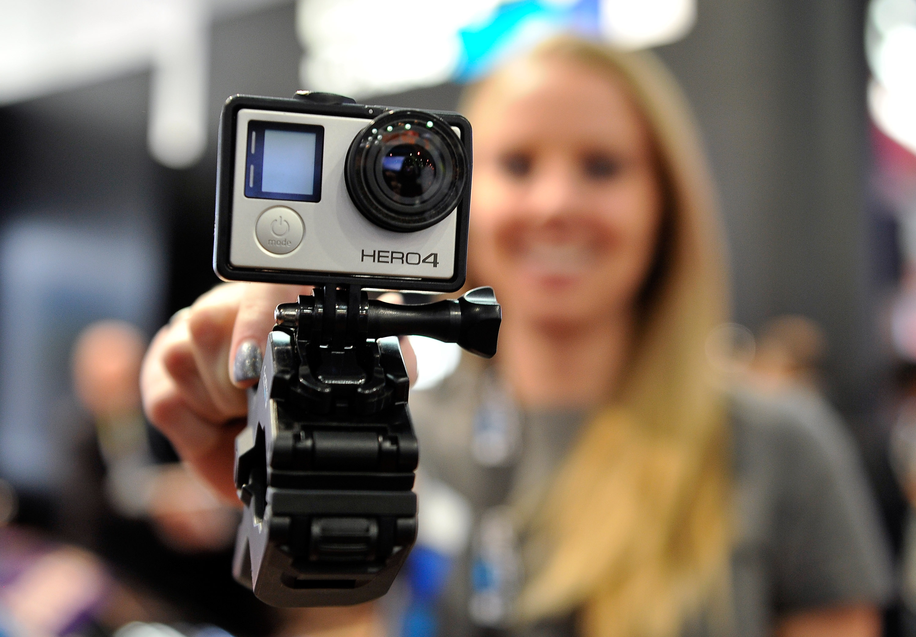 A GoPro Hero 4 camera is displayed at the 2015 International CES at the Las Vegas Convention Center on January 6, 2015 in Las Vegas, Nevada. (David Becker&mdash;Getty Images)