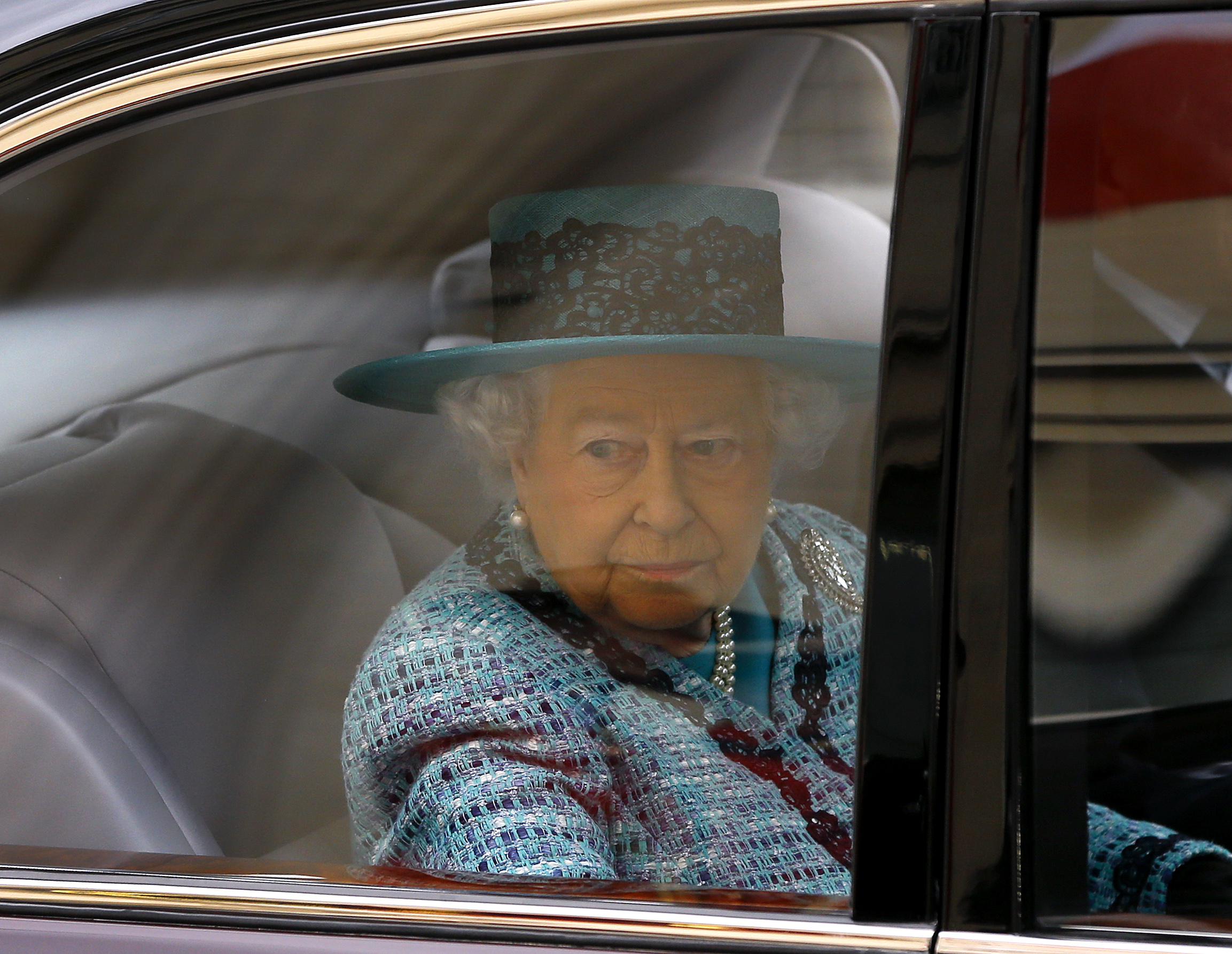 Queen Elizabeth II arrives to Canada House in London, England on Feb. 19, 2015.