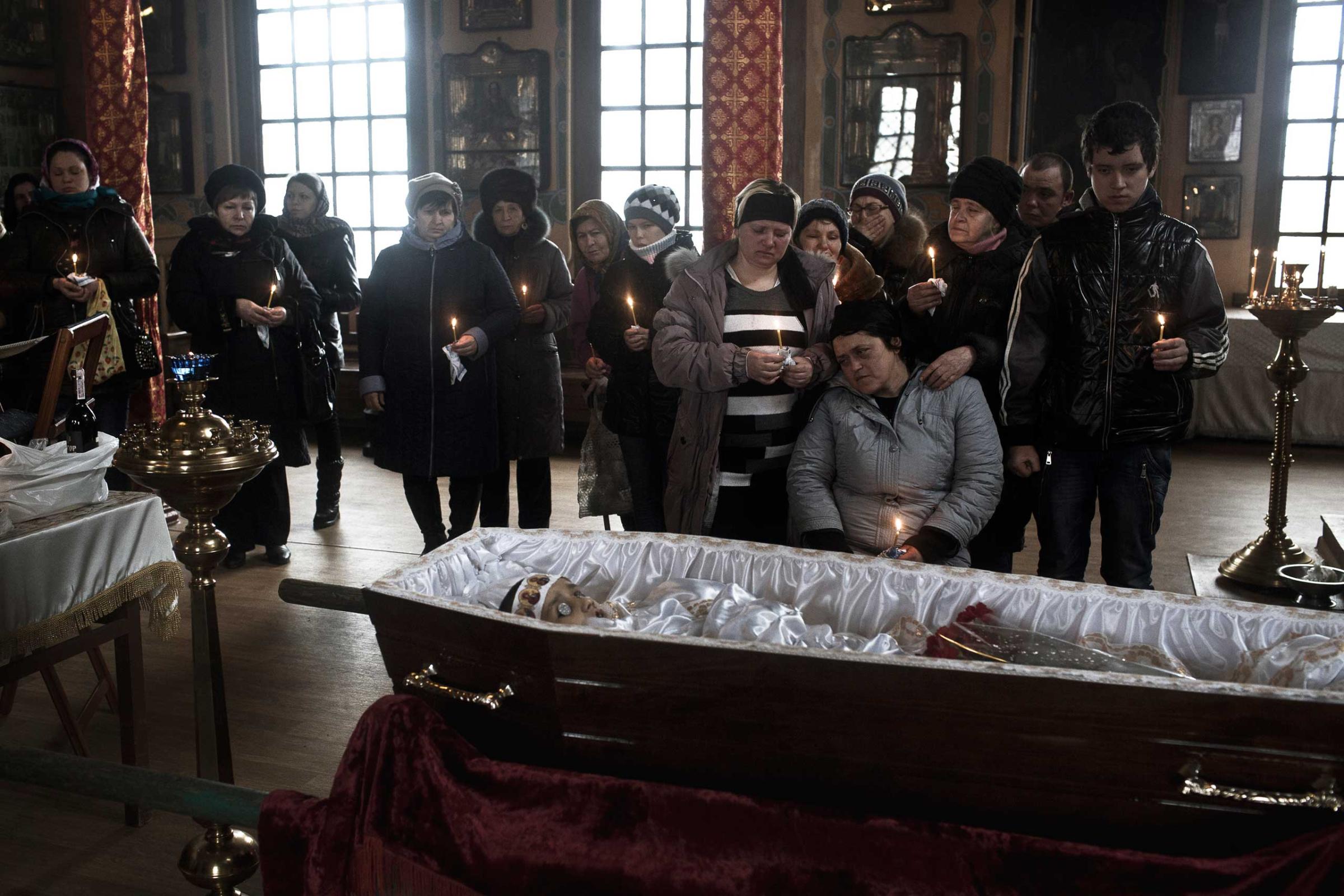 Funeral in Artemivsk, Ukraine
