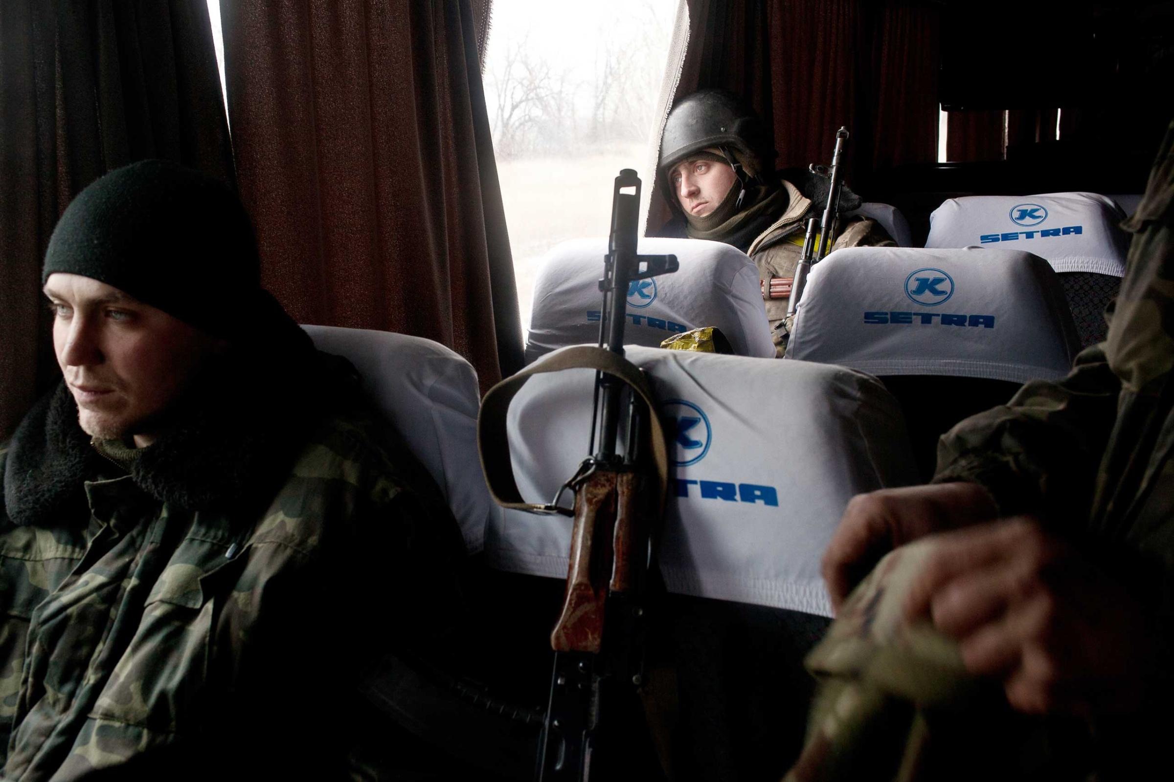 Ukrainian Troop Withdrawal from Debaltsevo, Ukraine