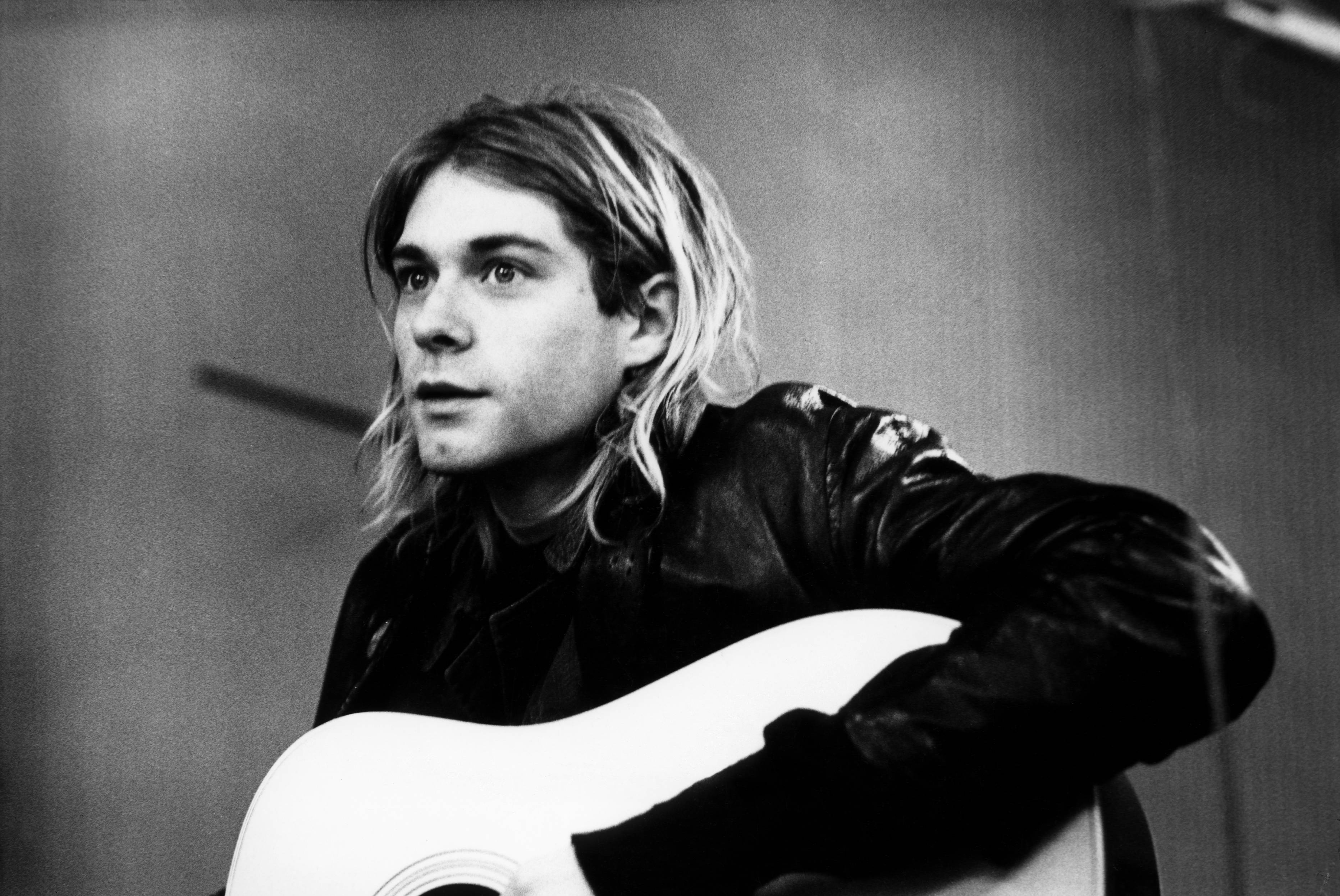 Kurt Cobain is recording in Hilversum Studios in Hilversum, Netherlands on Nov. 25, 1991.