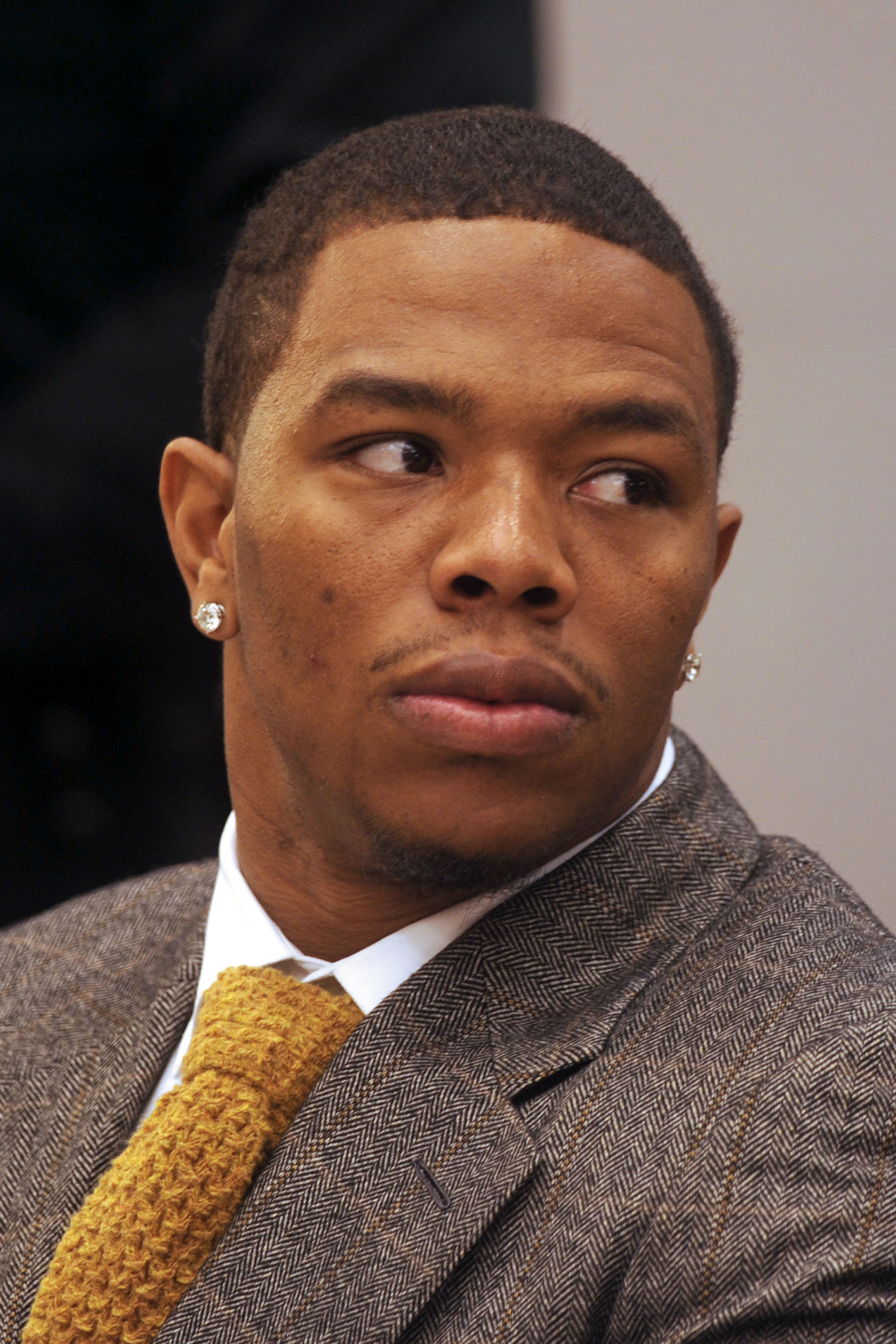 Former Baltimore Ravens running back Ray Rice during his arraignment at the Atlantic County Courthouse in Mays Landing, N.J. on May 1, 2014.