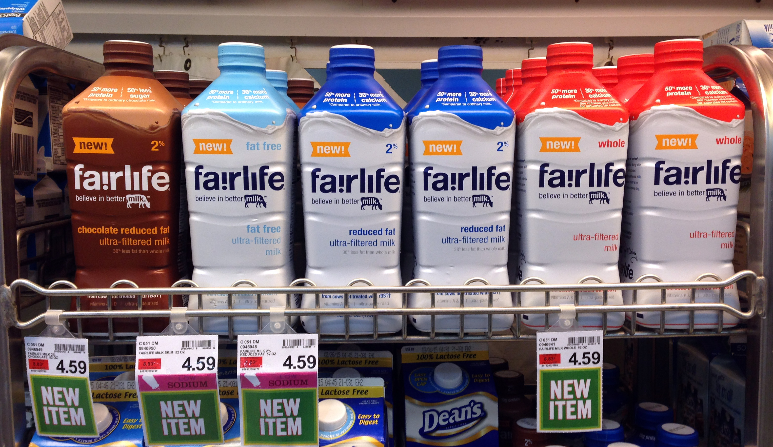 In this Friday, Jan. 23, 2015 photo, Fairlife milk products are on display in an Indianapolis grocery store. (Michael Conroy—AP)