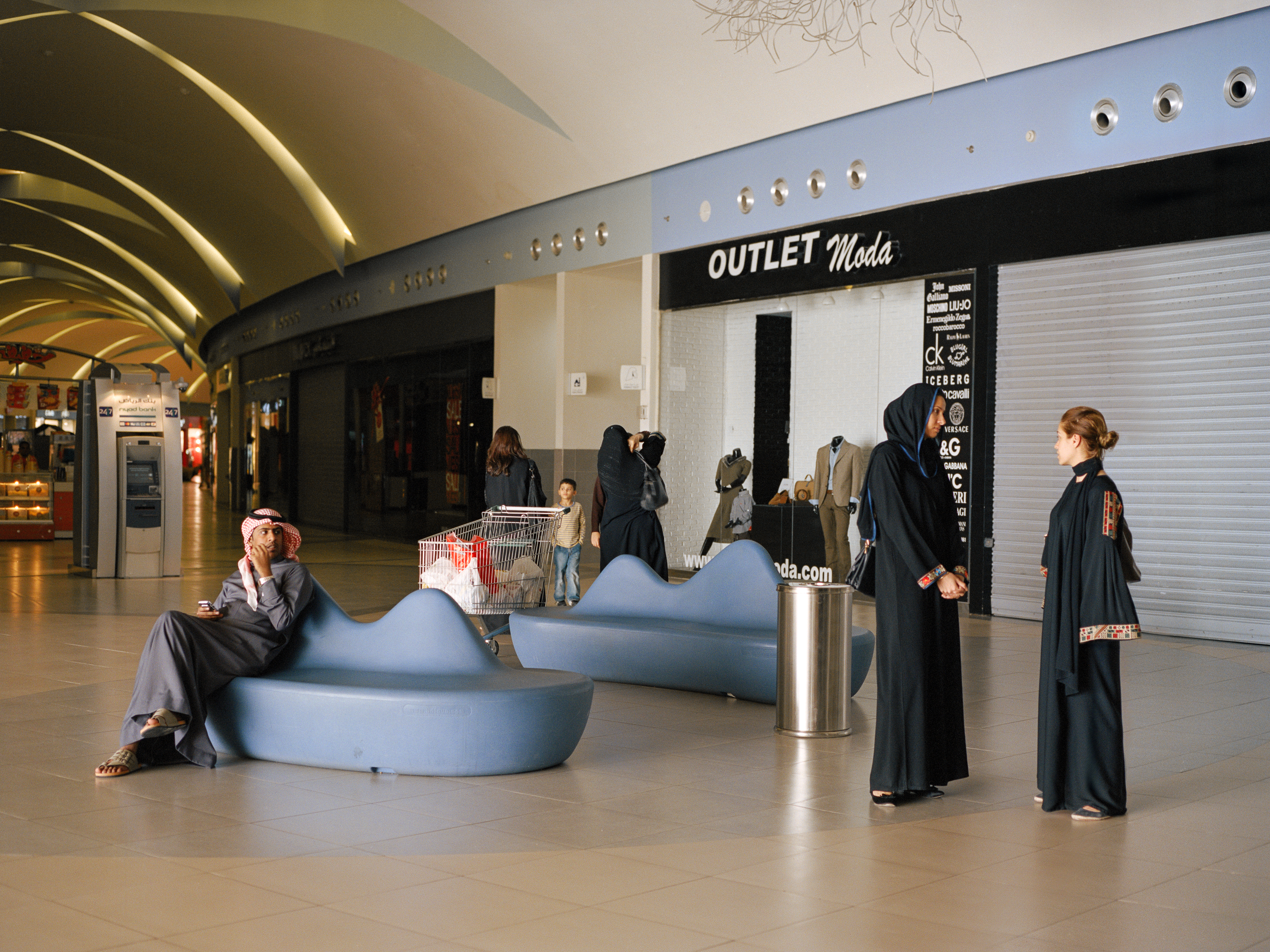 Dhahran Mall, a 10 minute drive outside of the compound. Women usually wear abayas outside of Aramco's compound. (Ayesha Malik)
