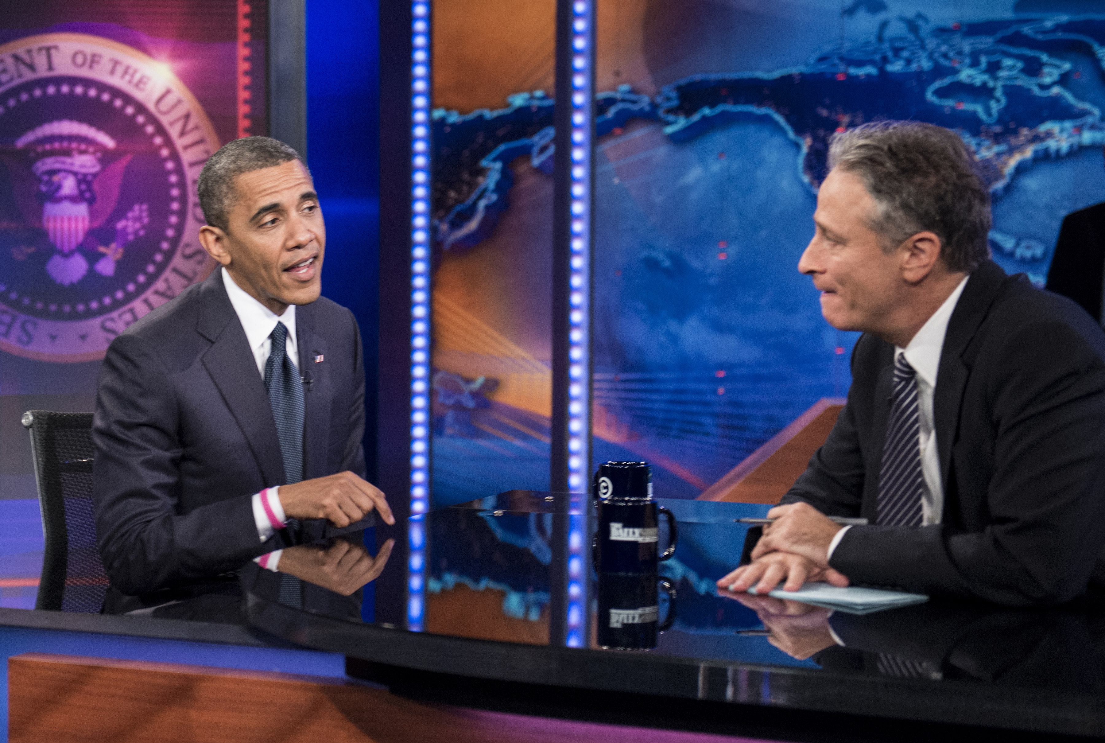 Barack Obama appeared on the show in 2005 as a senator, twice in 2008 as a presidential candidate,  again in 2010 during his fist term, and finally in 2012 as he ran for a second term